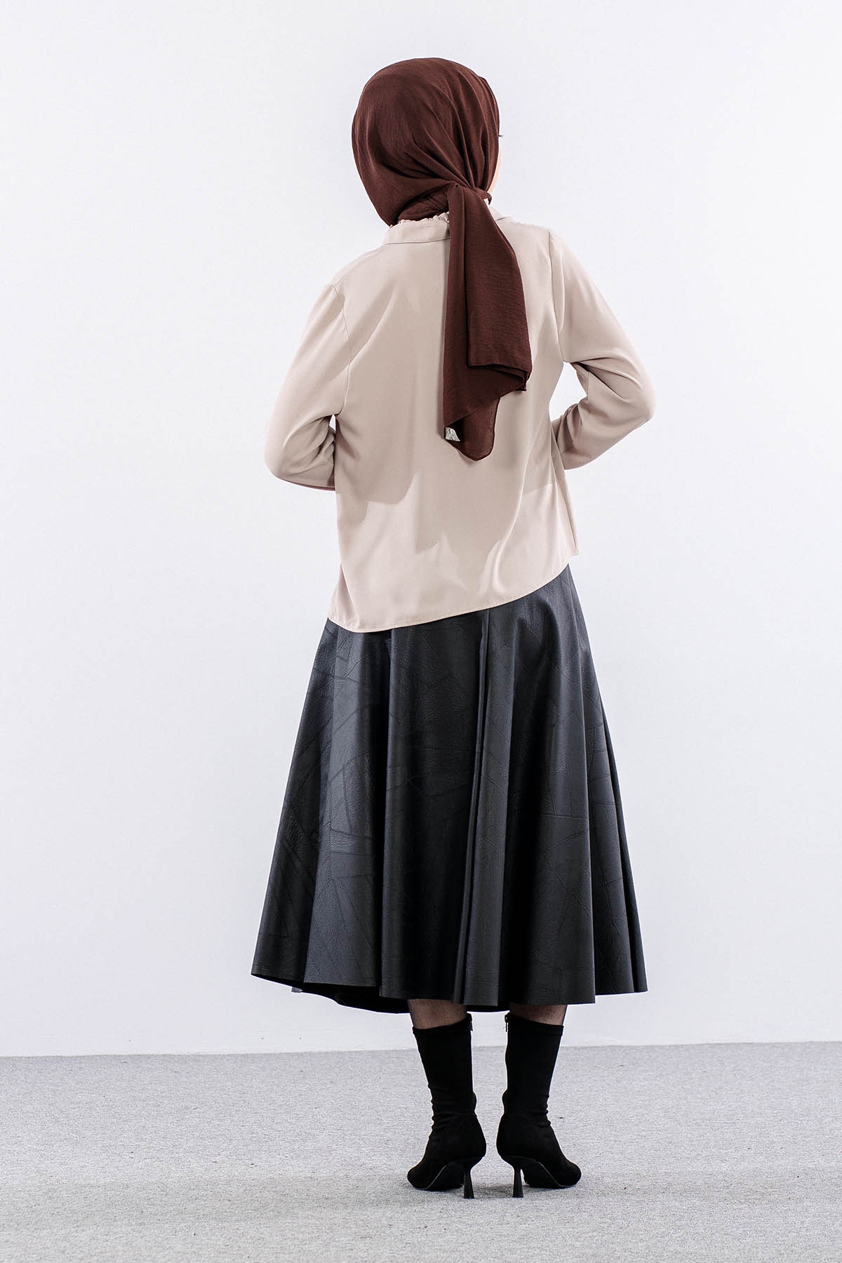 3078 Gömlek 40-48 - Bej - 4