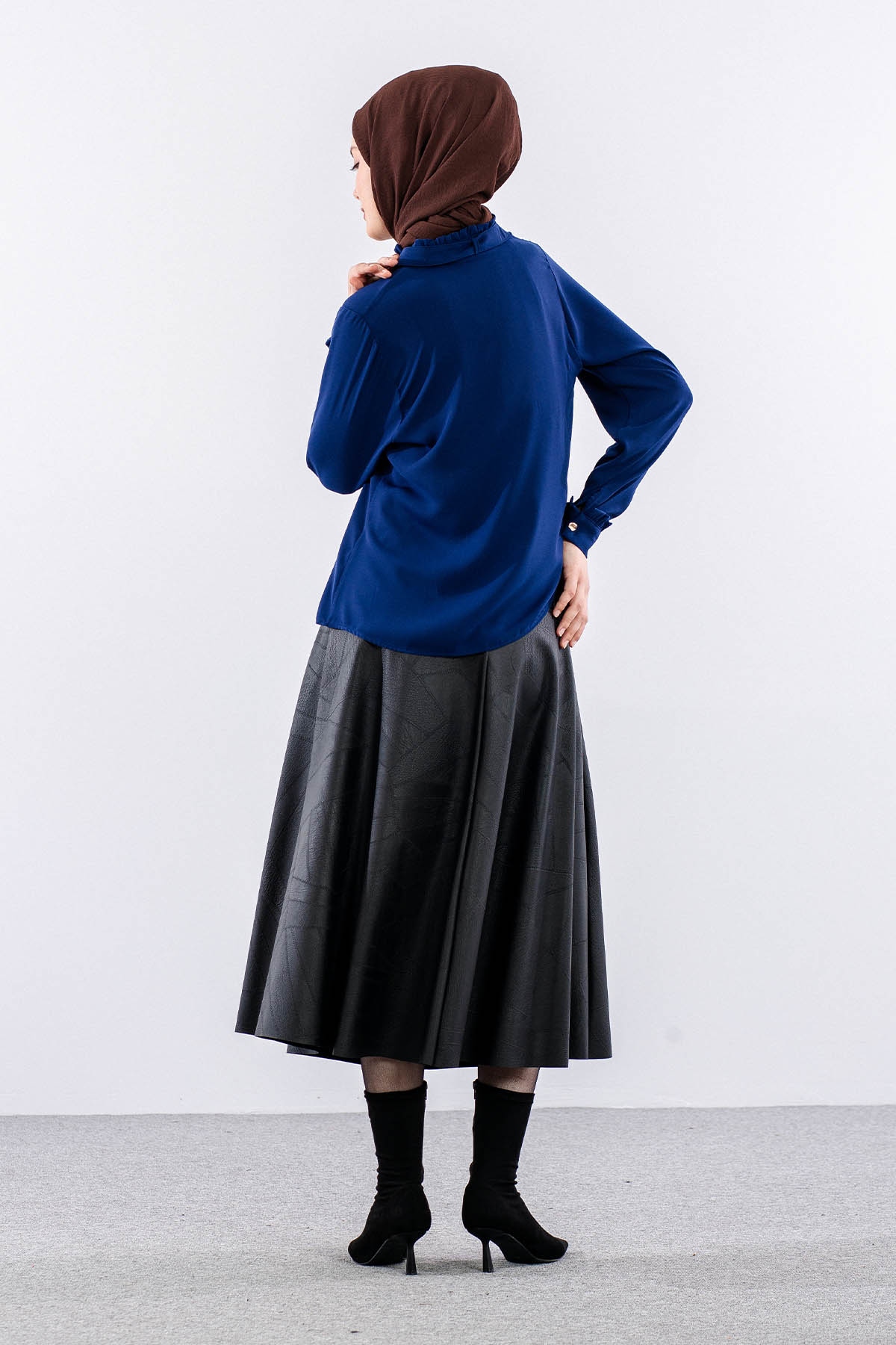 3078 Gömlek 40-48 - Lacivert - 4