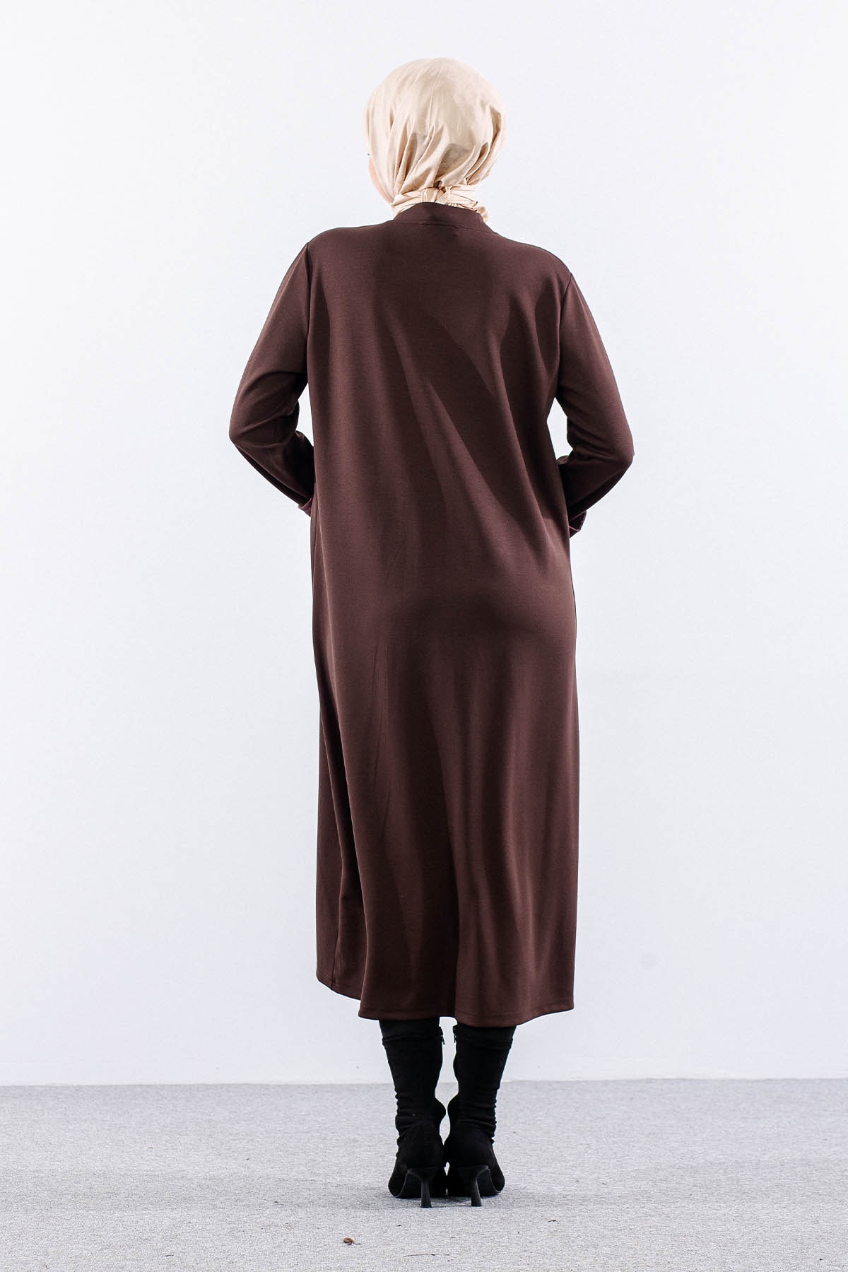 308 Spor Kap 40-50 Kapitone Fermuar - Kahve - 6