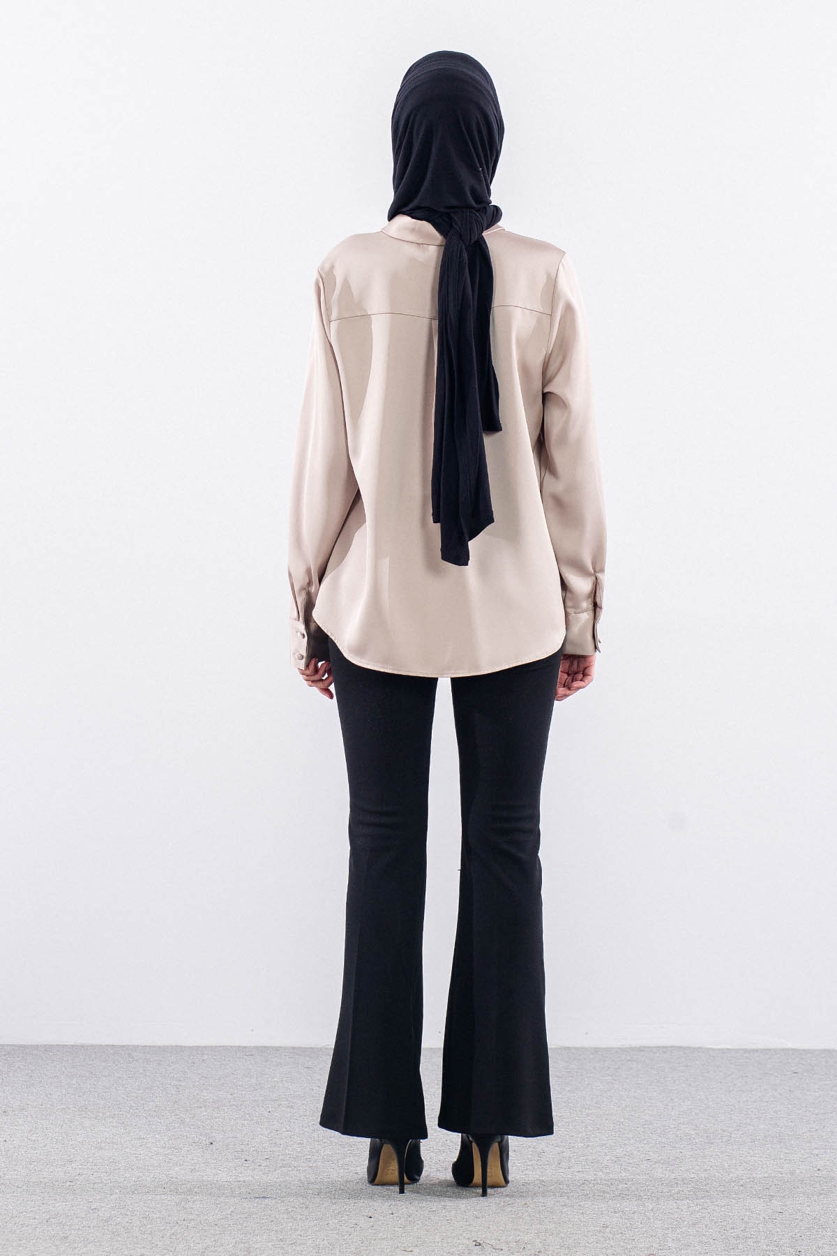 3080 Gömlek 42-50 Saten - Bej - 5