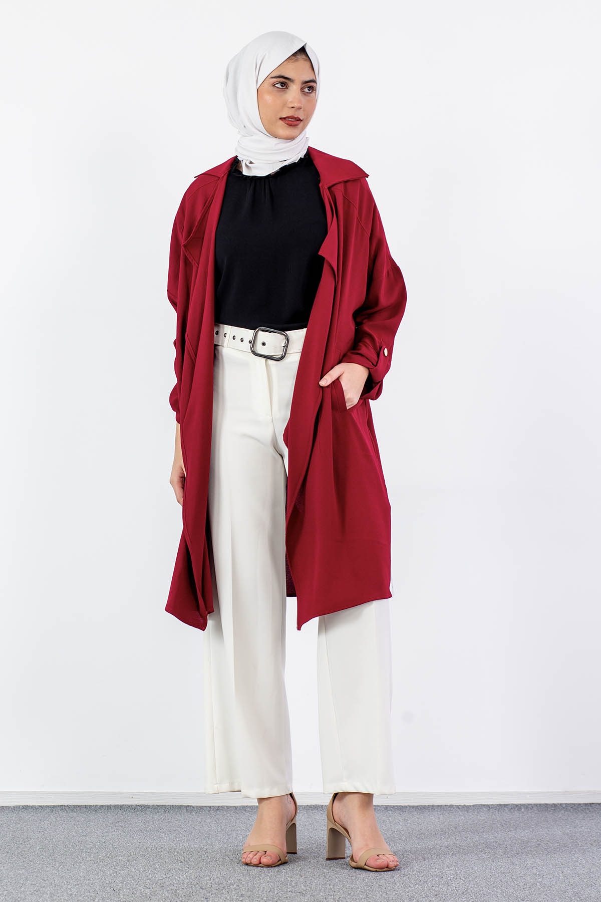 31011 Apoletli Kap Tek - Bordo - 1