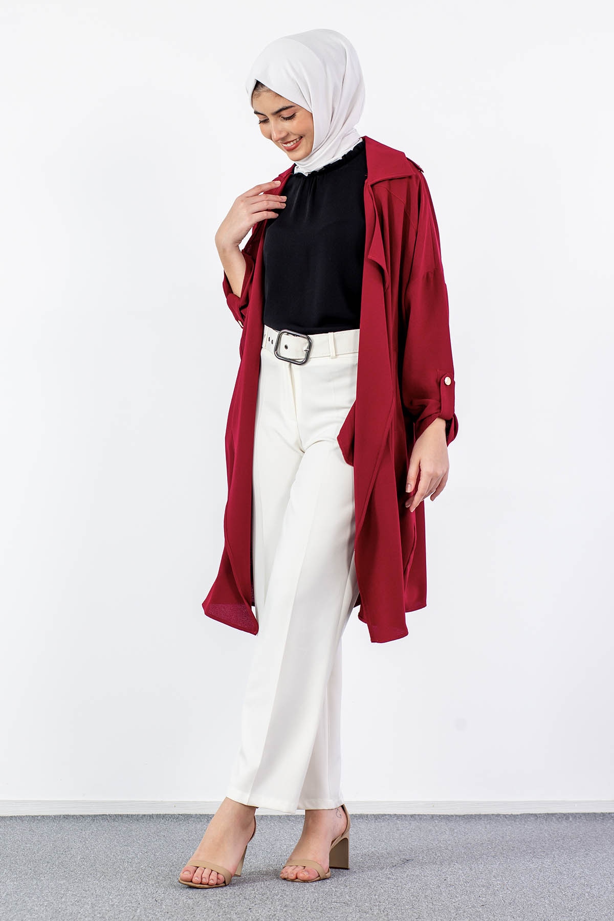 31011 Apoletli Kap Tek - Bordo - 2