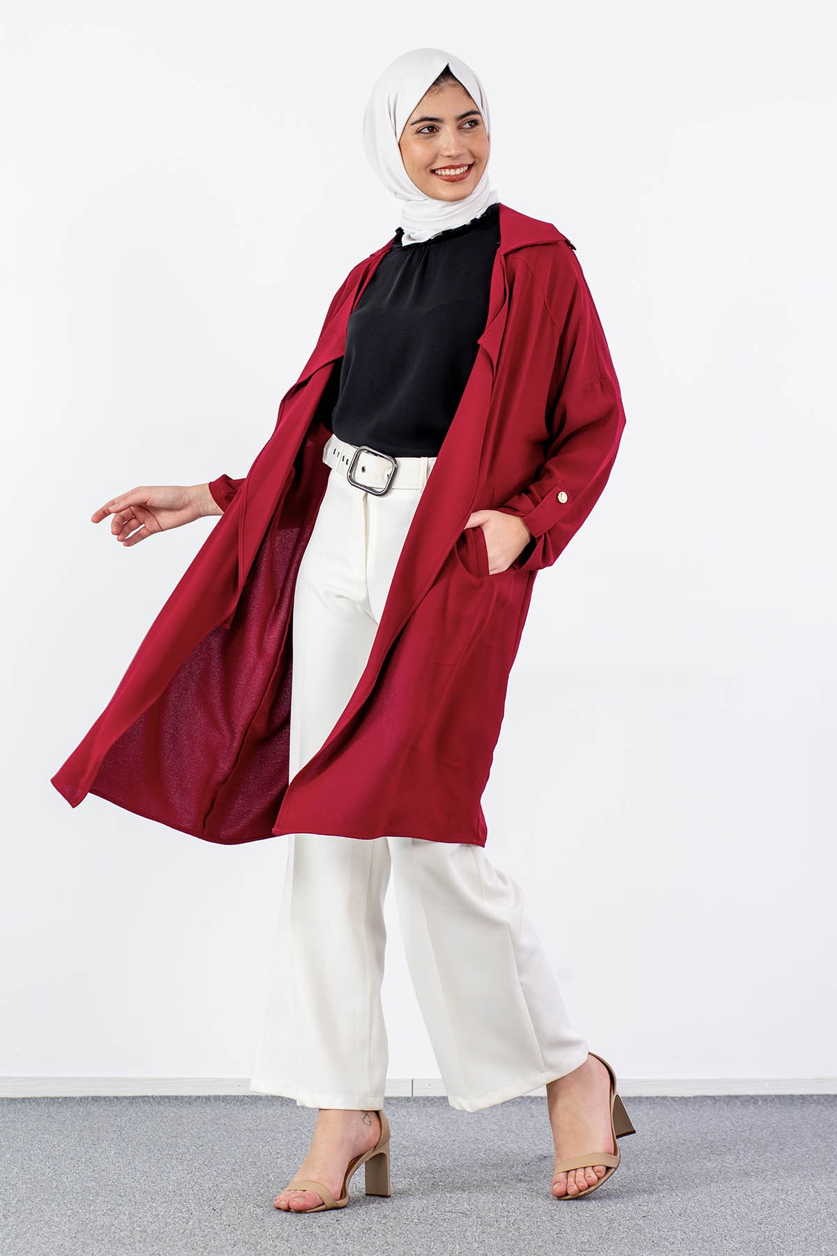 31011 Apoletli Kap Tek - Bordo - 5