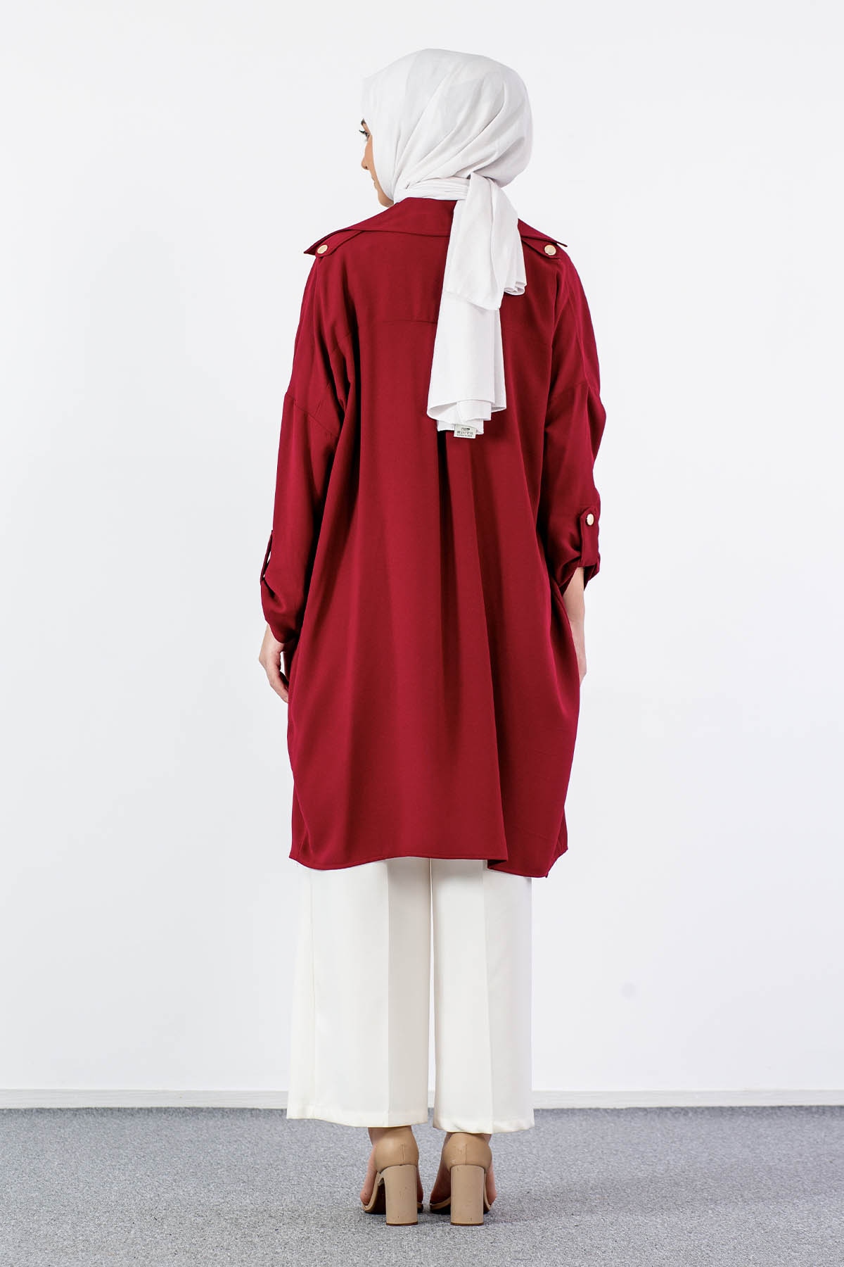 31011 Apoletli Kap Tek - Bordo - 6