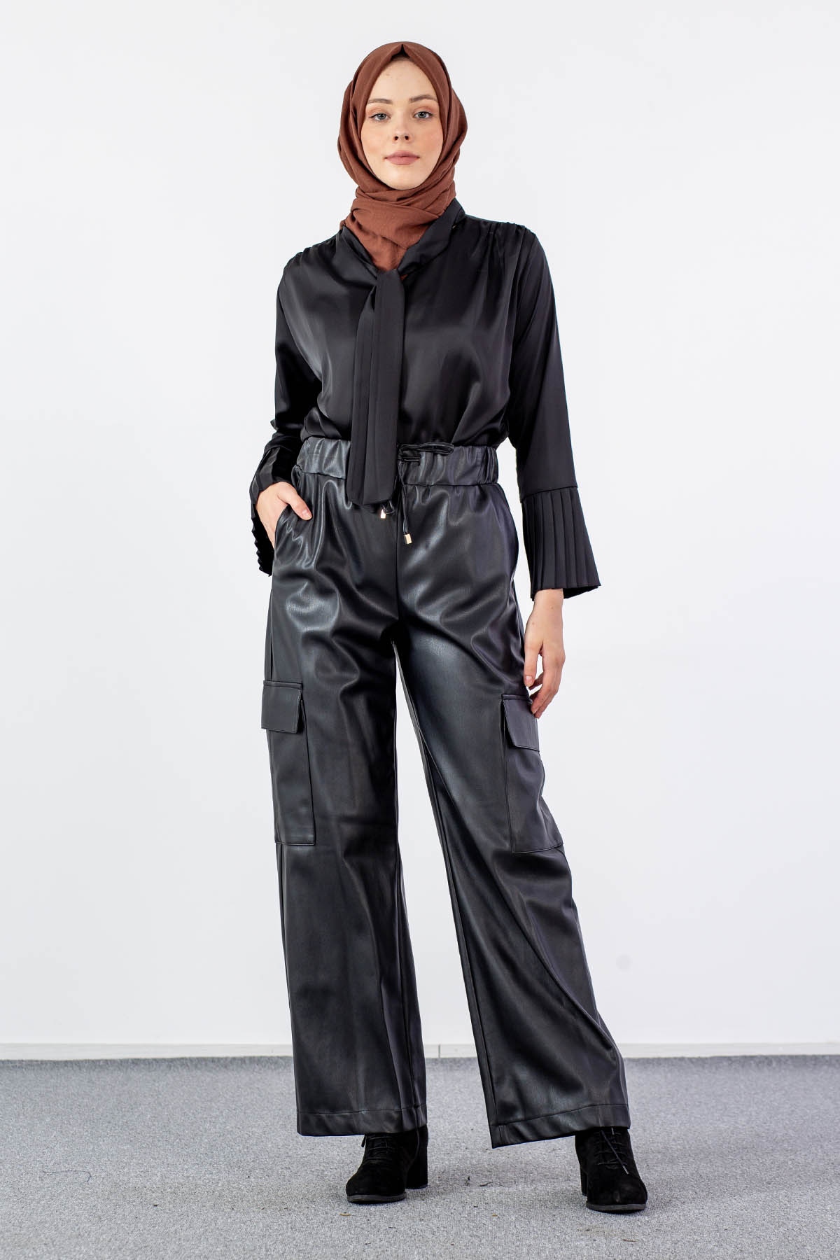 31035 Deri Pantolon S-m-l - Siyah - 1