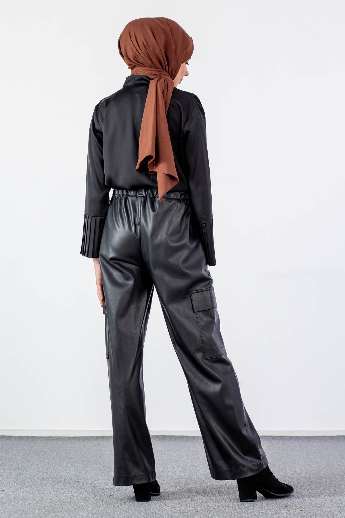 31035 Deri Pantolon S-m-l - Siyah - 4