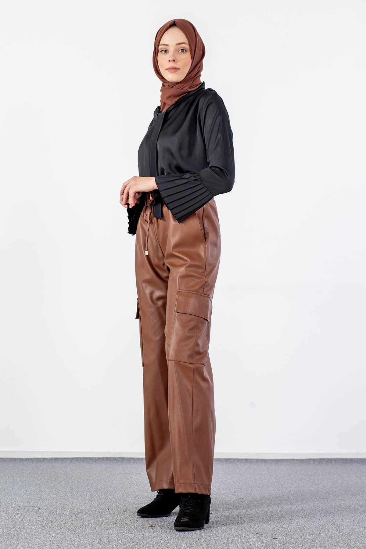 31035 Deri Pantolon S-m-l - Taba - 2