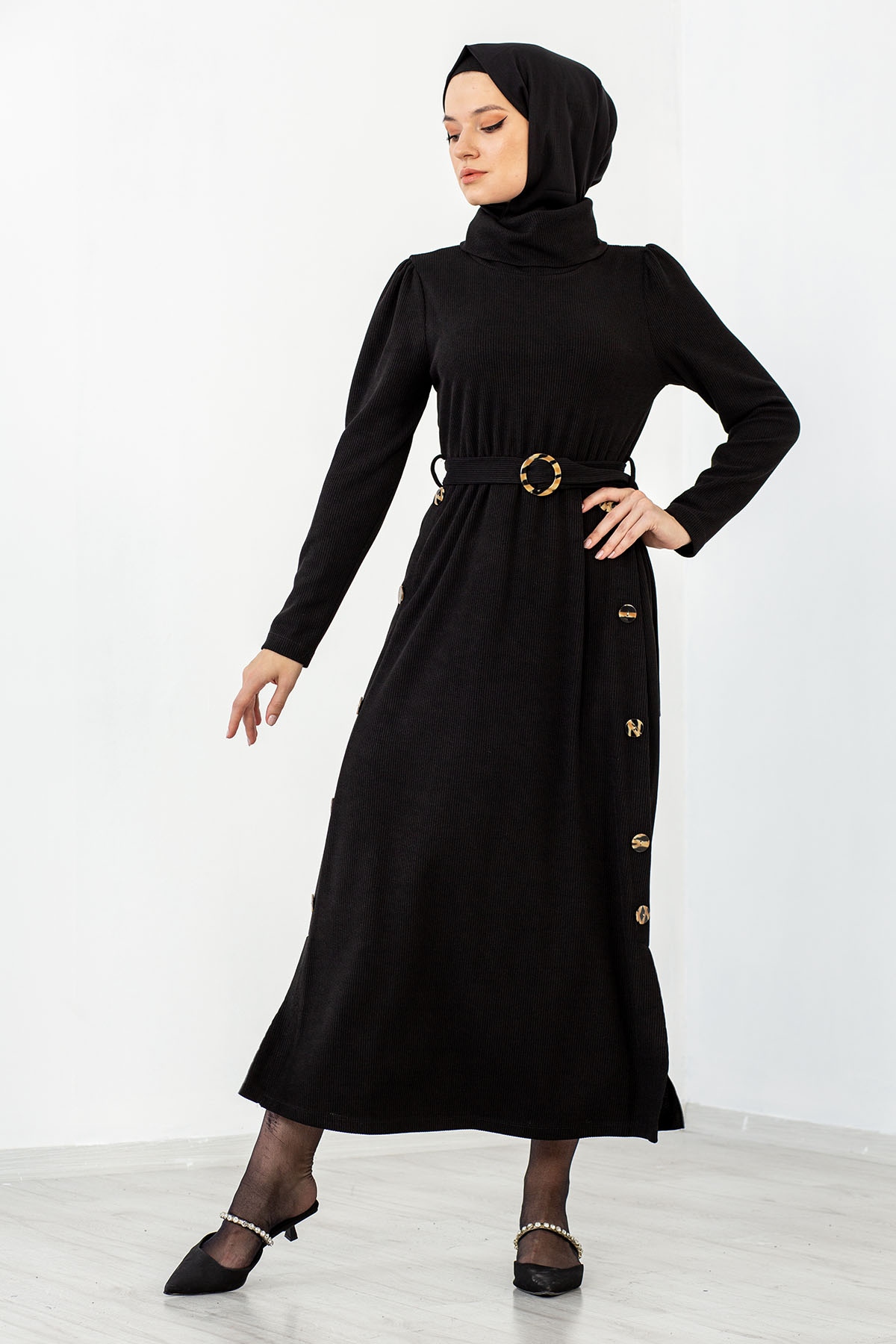 31072 Elbise S-m-l-xl - Siyah - 1