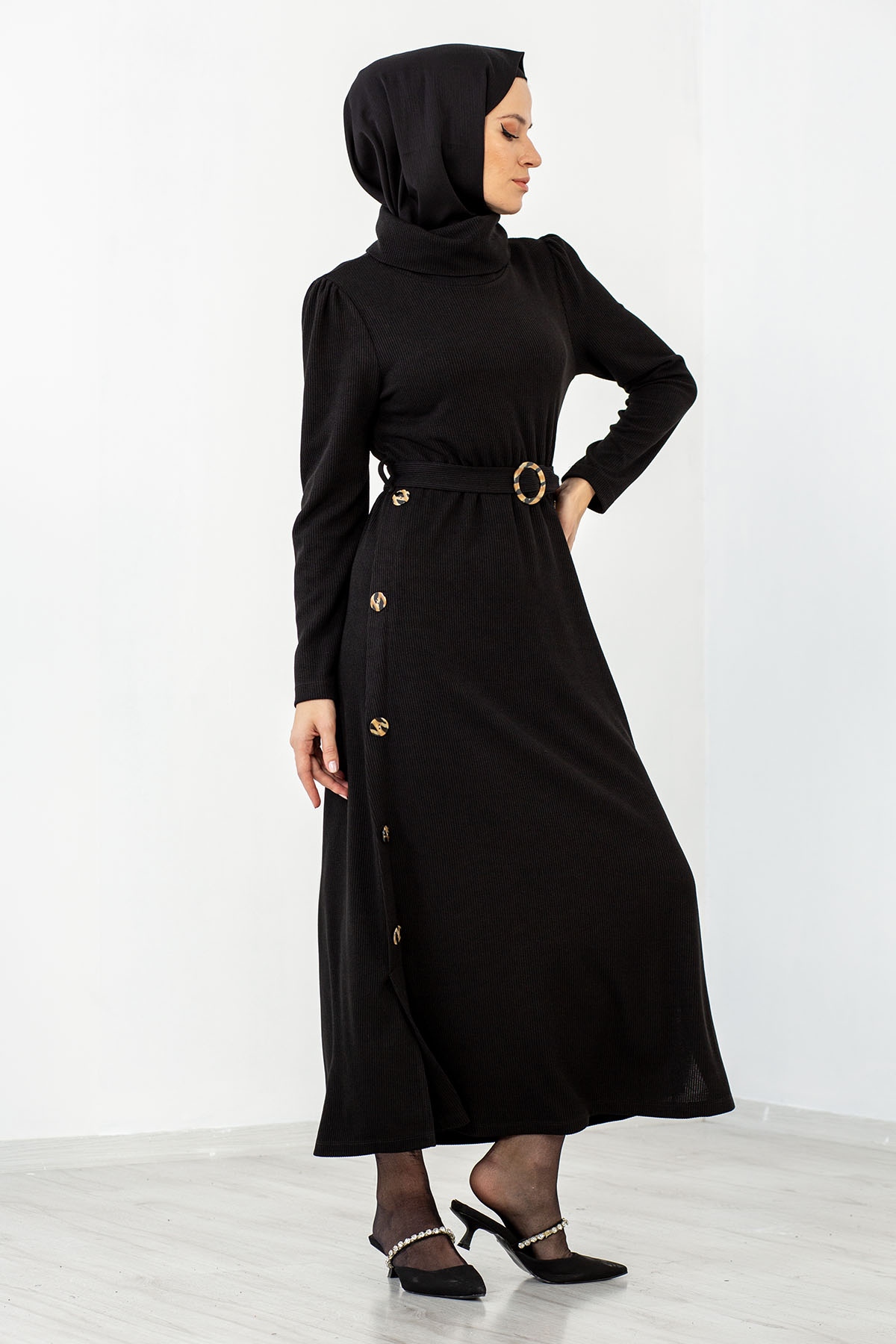 31072 Elbise S-m-l-xl - Siyah - 3