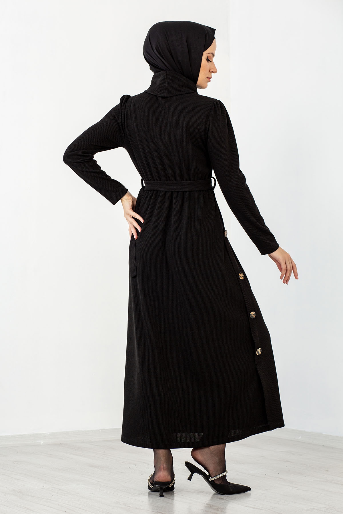 31072 Elbise S-m-l-xl - Siyah - 4