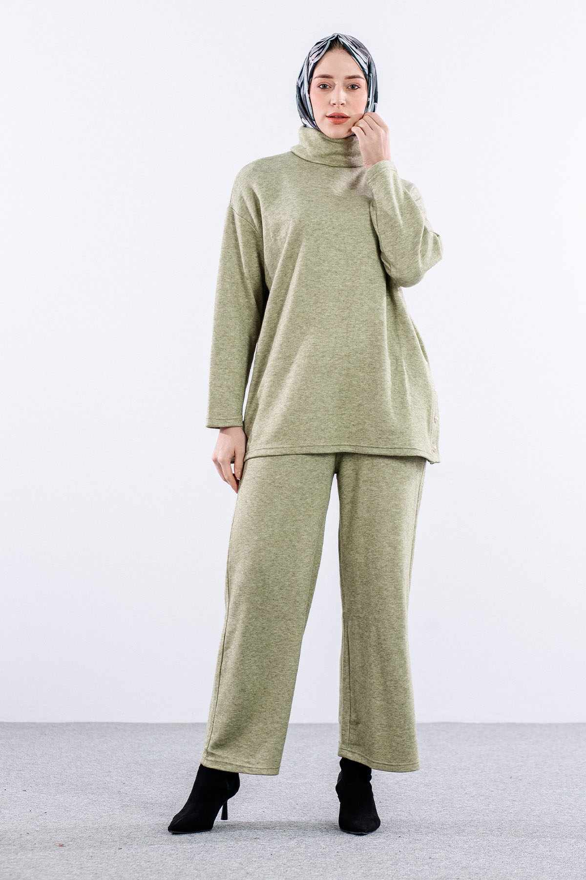 31115 Düğmeli Takim S-m-l - Haki - 2