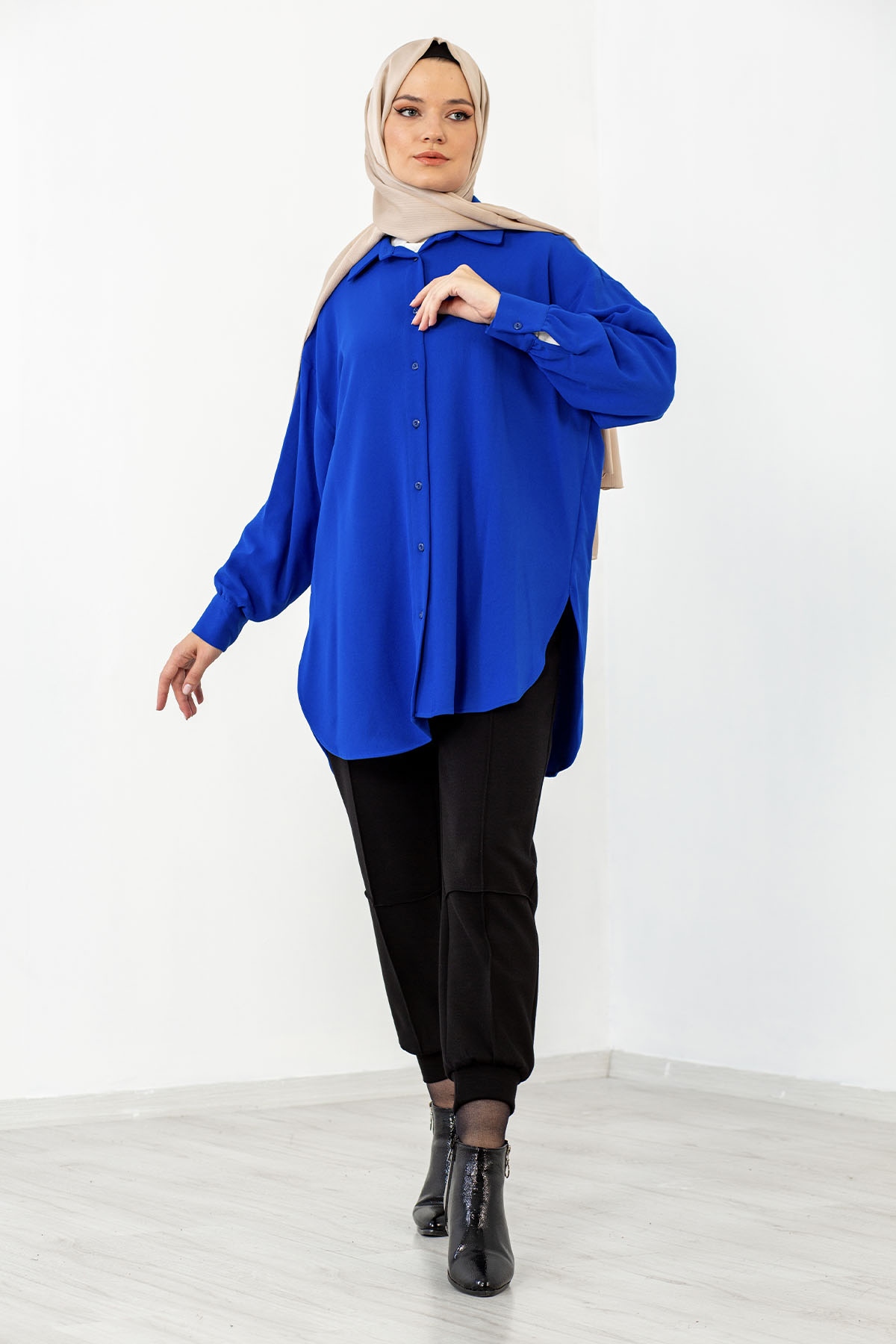 31126 Krep Gömlek Tek - Sax - 1