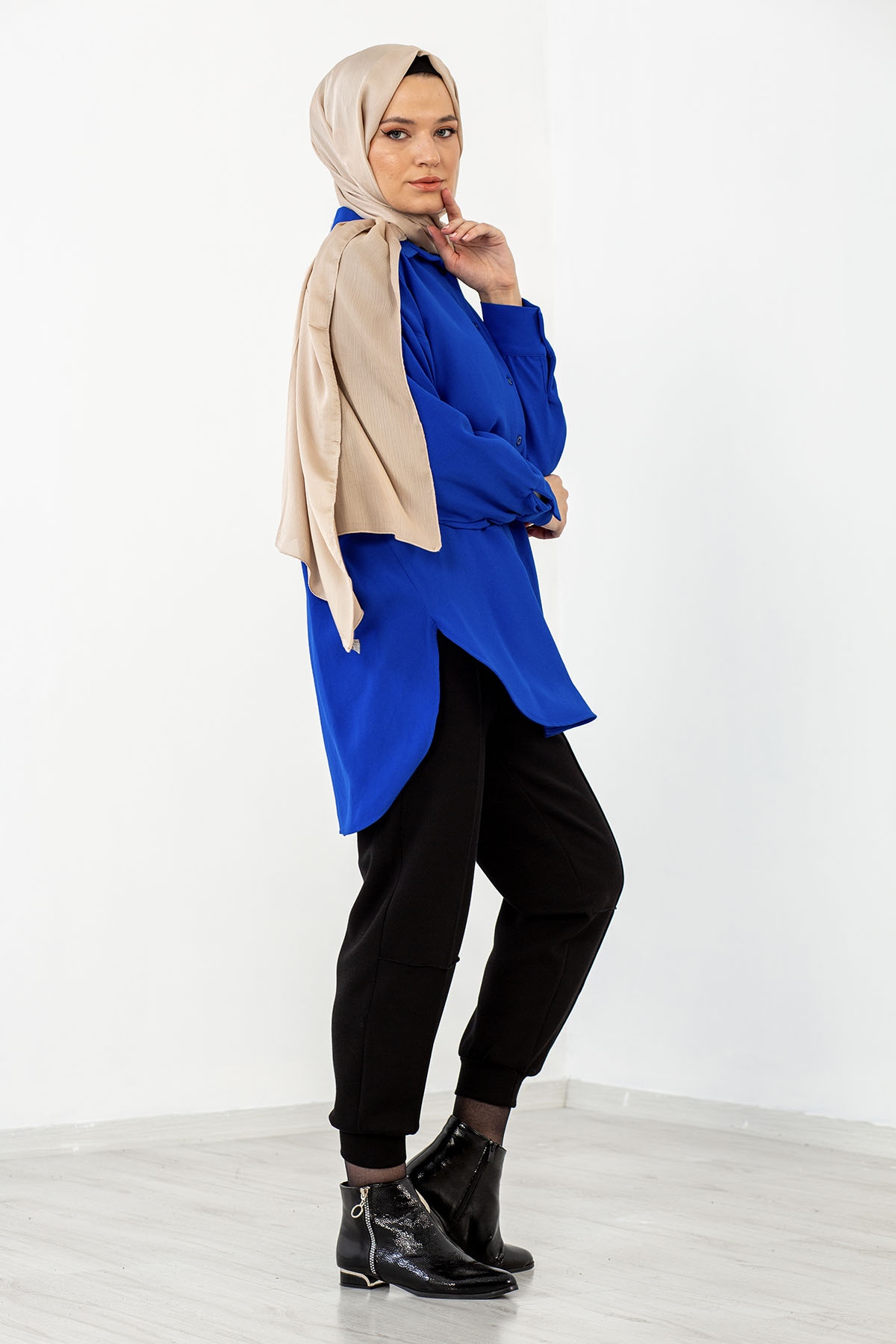 31126 Krep Gömlek Tek - Sax - 3