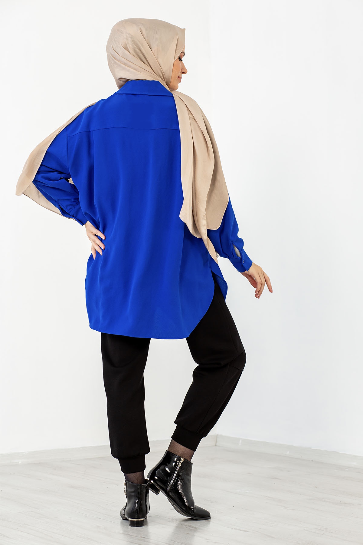 31126 Krep Gömlek Tek - Sax - 5