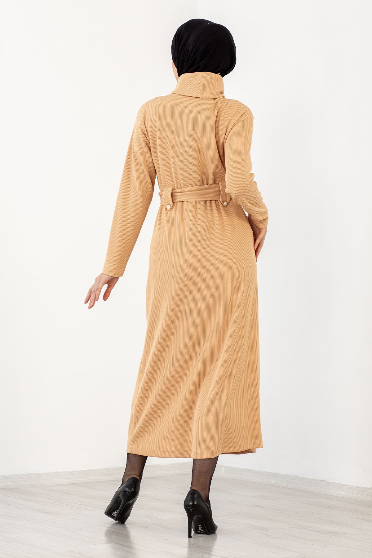 31130 Kemerli Elbise S-m-l - K_toprak - 5