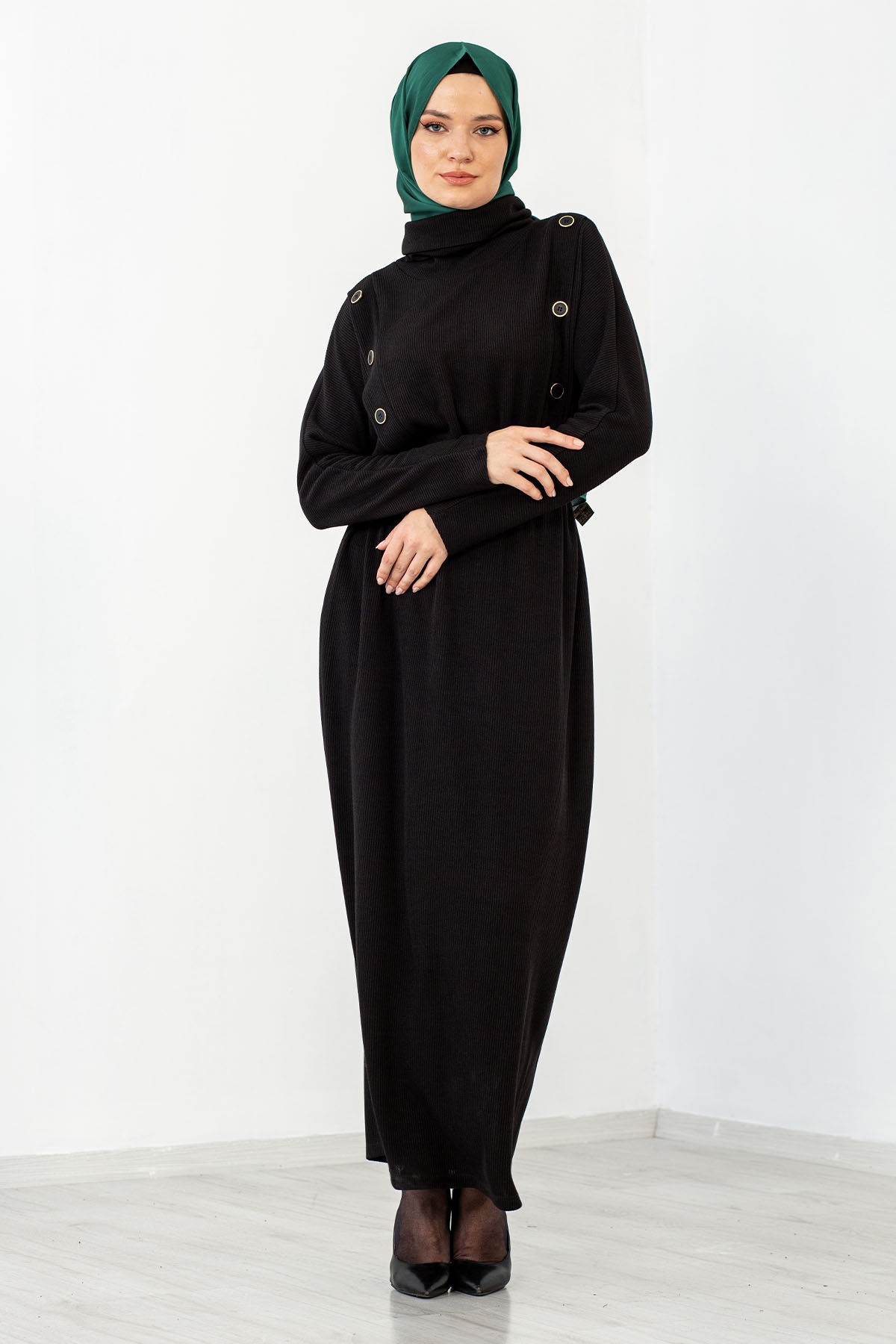 31143 Elbise S-l Dgm - Siyah - 1