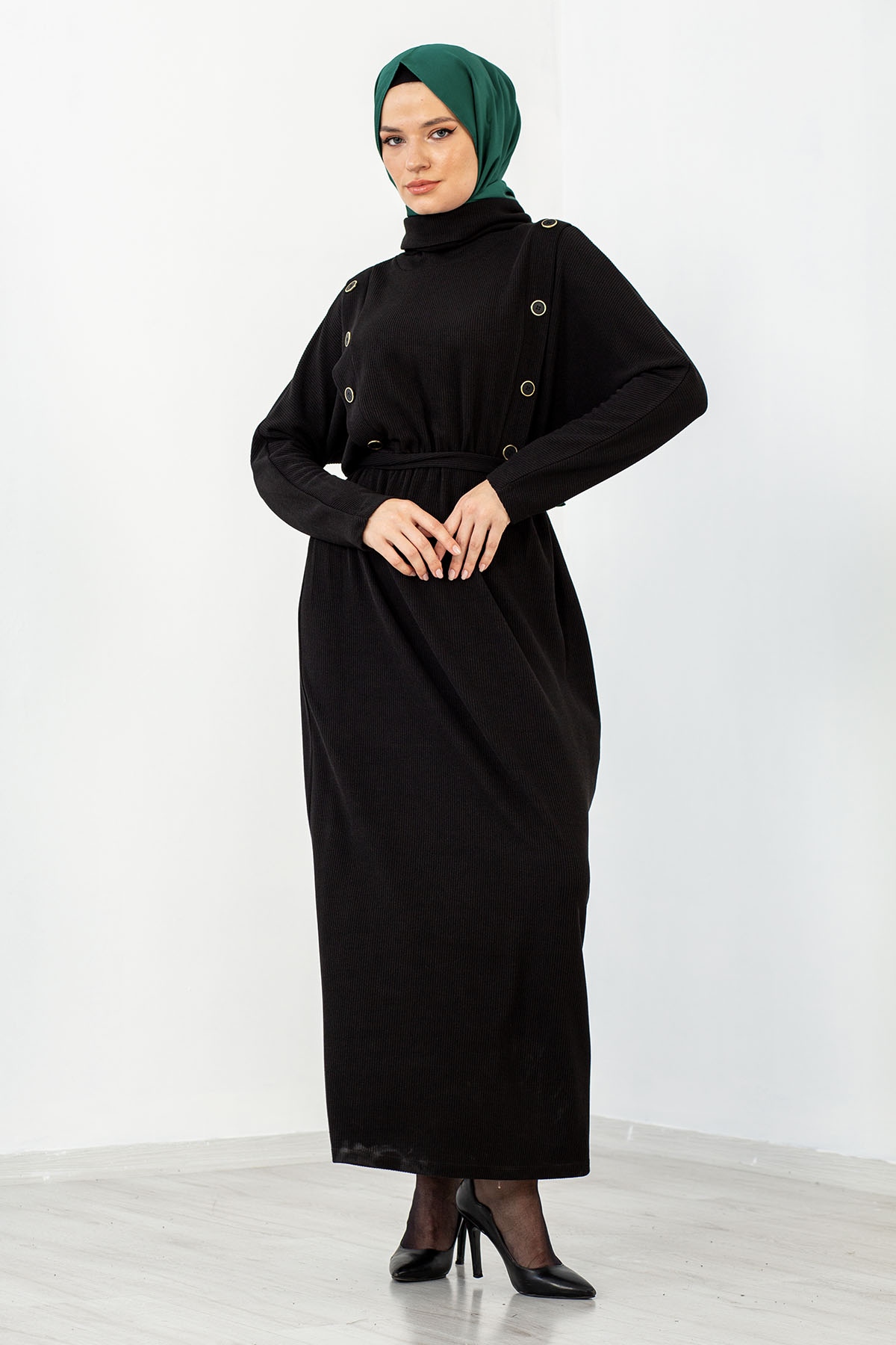 31143 Elbise S-l Dgm - Siyah - 4