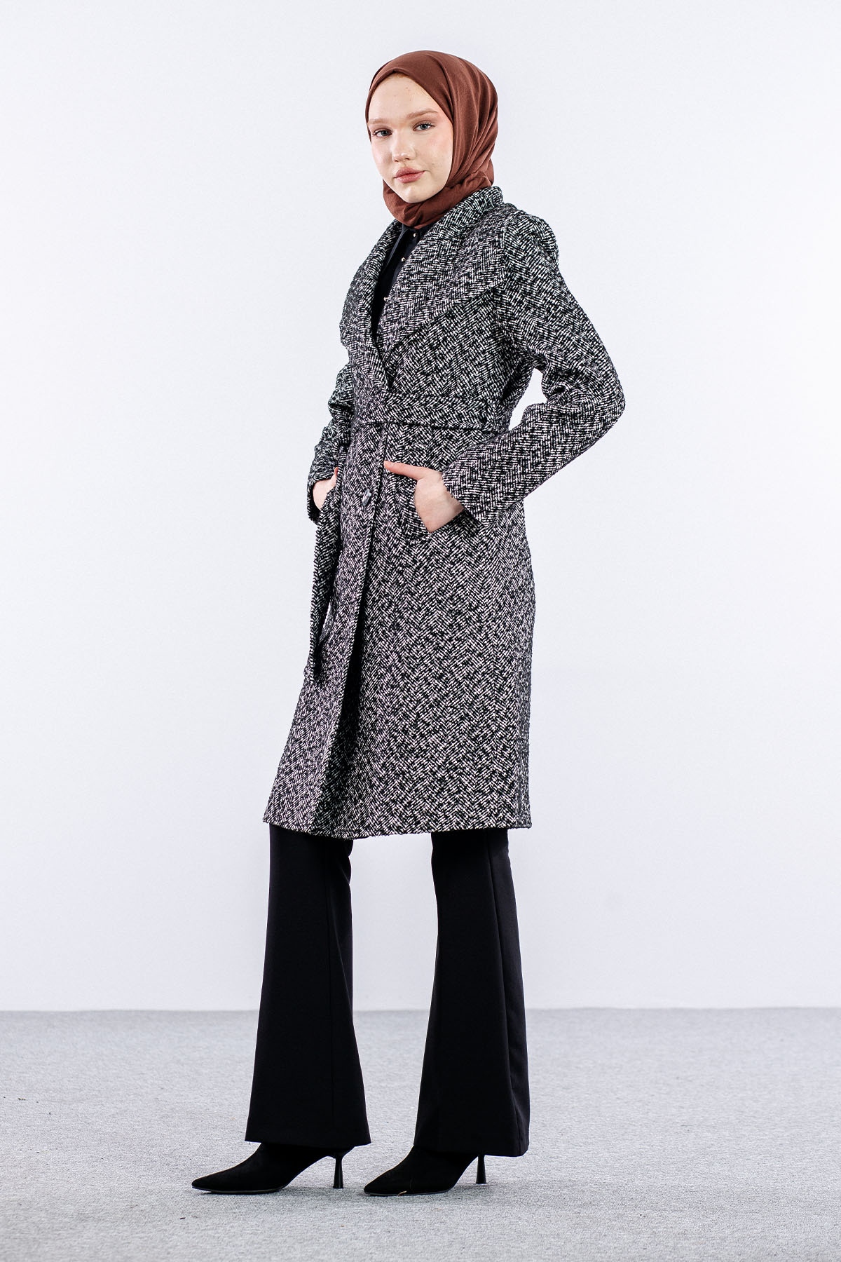 31161 şal Yaka Kaban S-m-l-xl - Siyah - 2