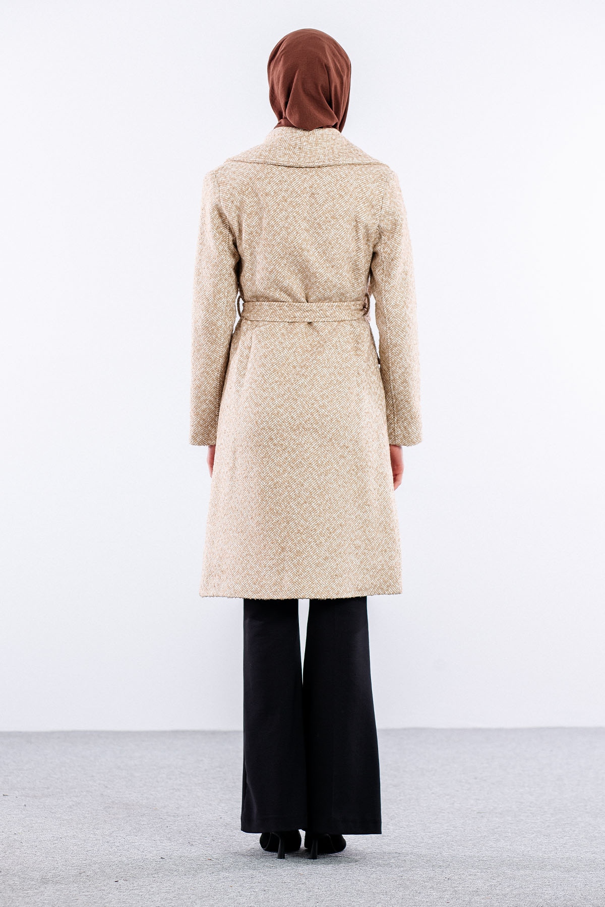 31161 şal Yaka Kaban S-m-l-xl - Toprak - 5