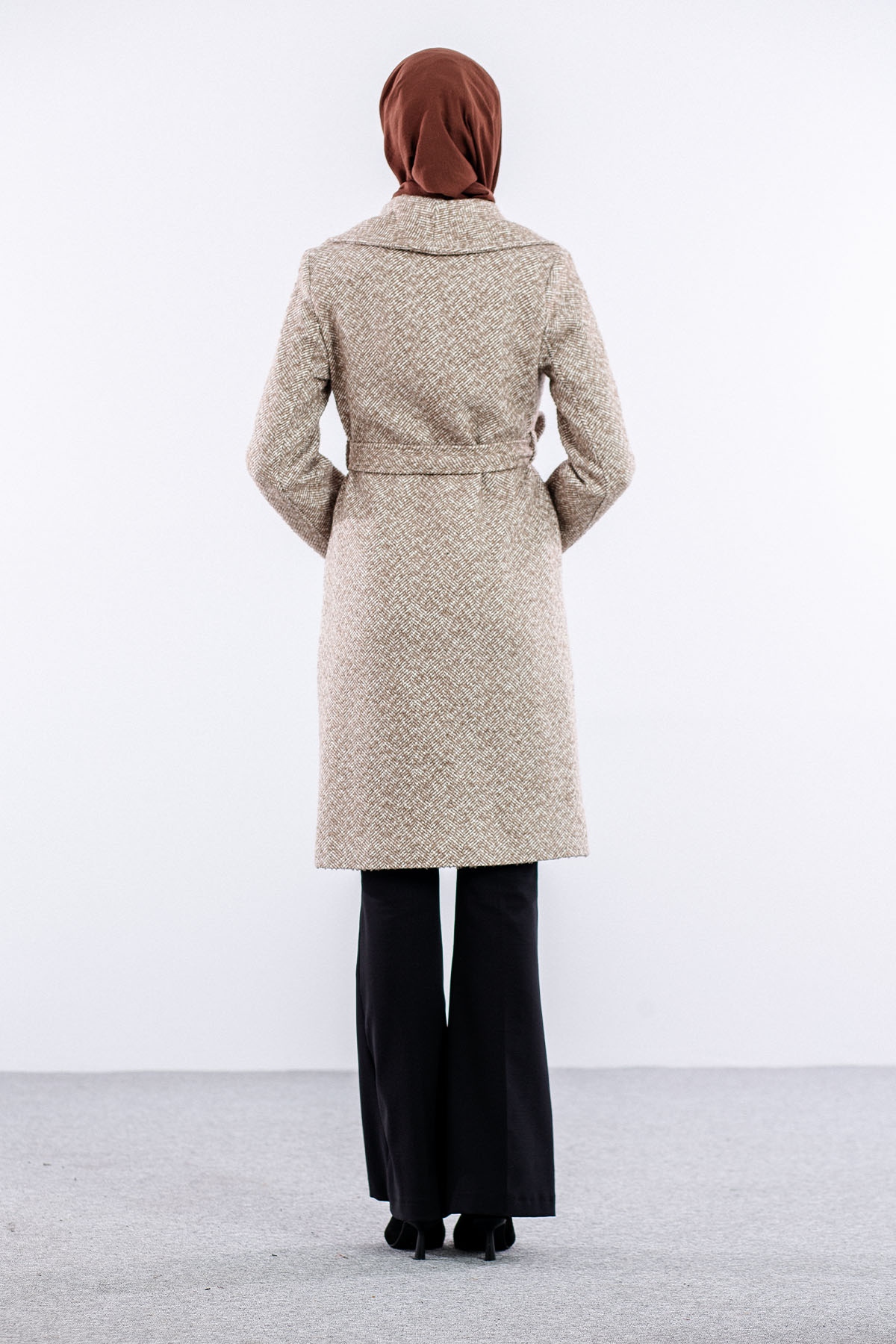 31161 şal Yaka Kaban S-m-l-xl - Vizon - 4