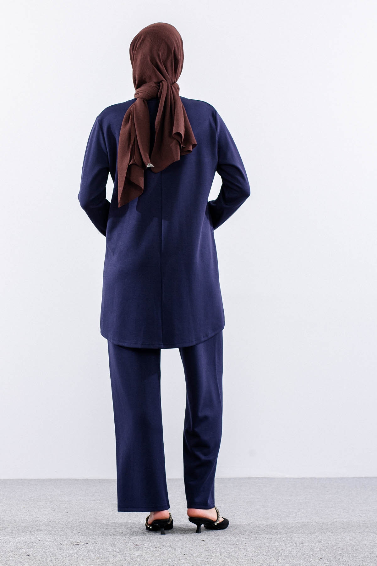 312 Takim 40-46 Boncuk Nakis Detayli - Lacivert - 5