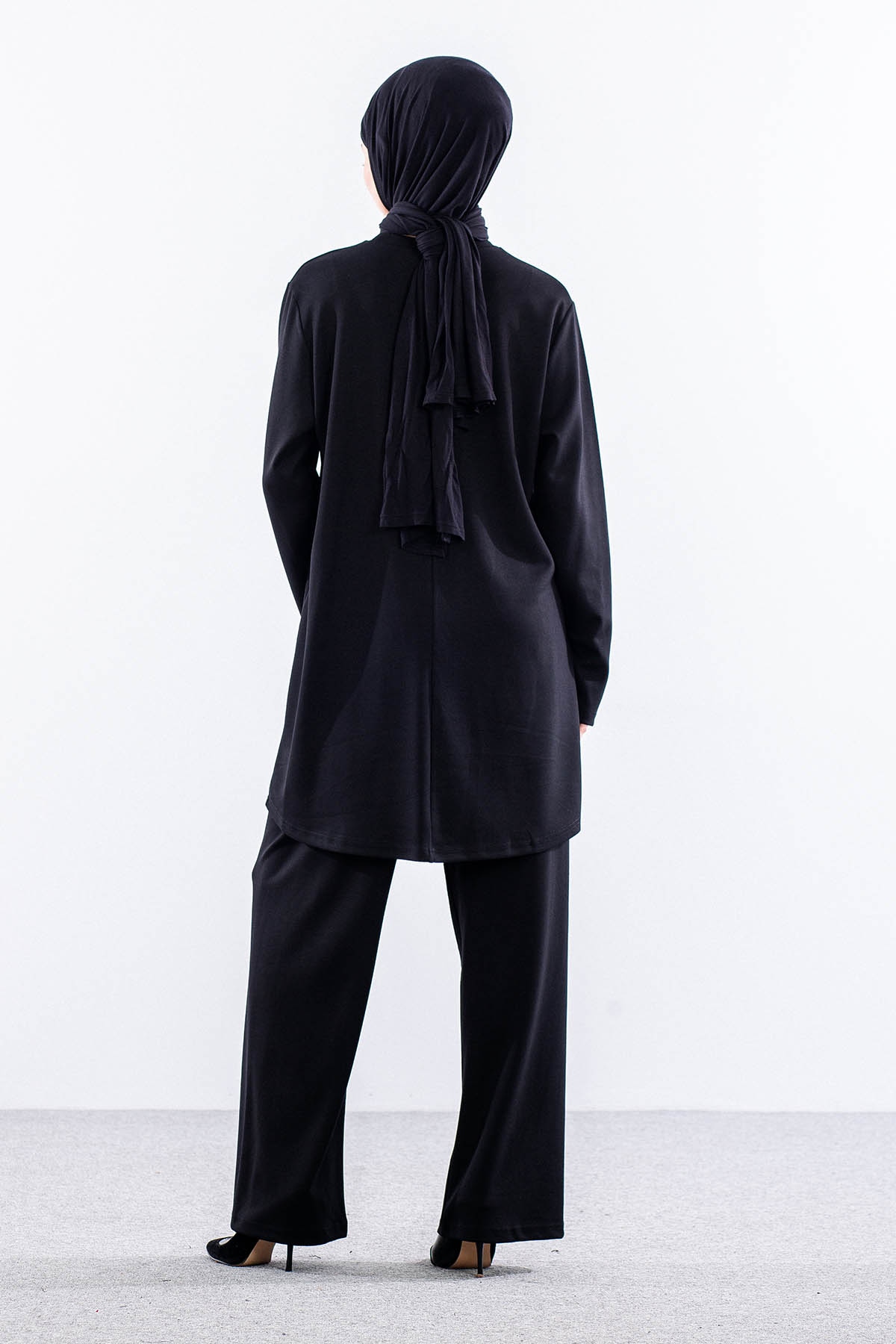 312 Takim 40-46 Boncuk Nakis Detayli - Siyah - 5