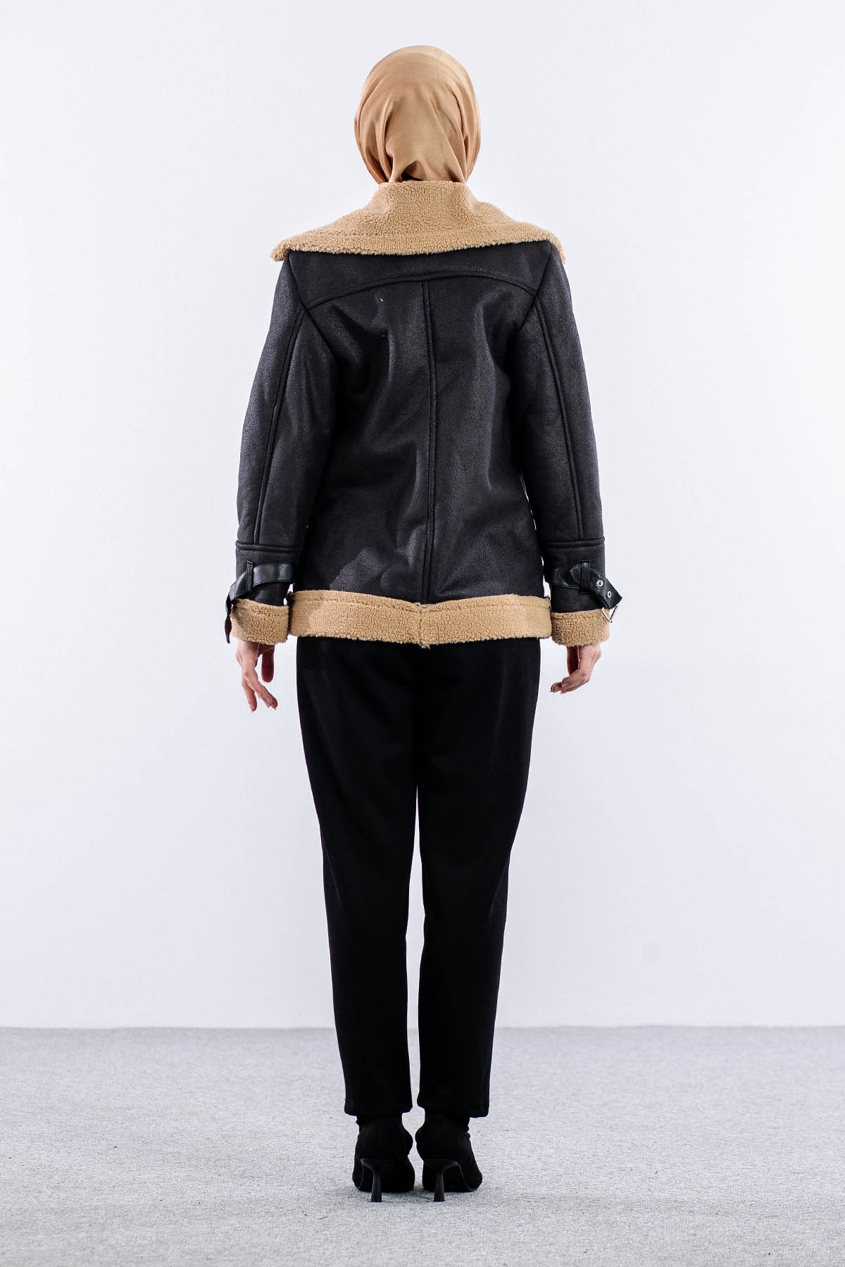 31264 Süet Biker Ceket S-xl - Siyah - 5