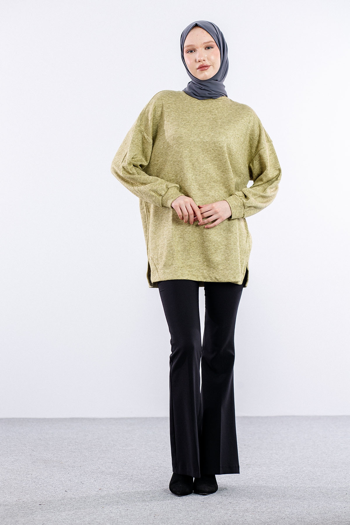 31355 Melanj Tunik Tek - Defne Yapragi - 2