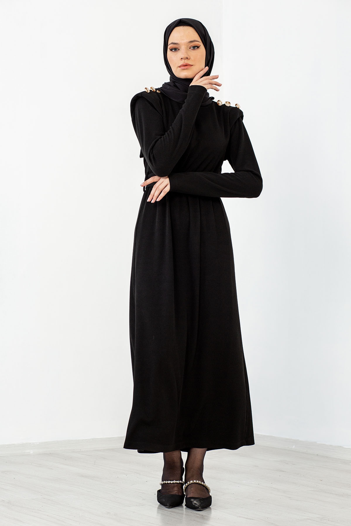 31364 Elbise S-m-l-xl - Siyah - 2