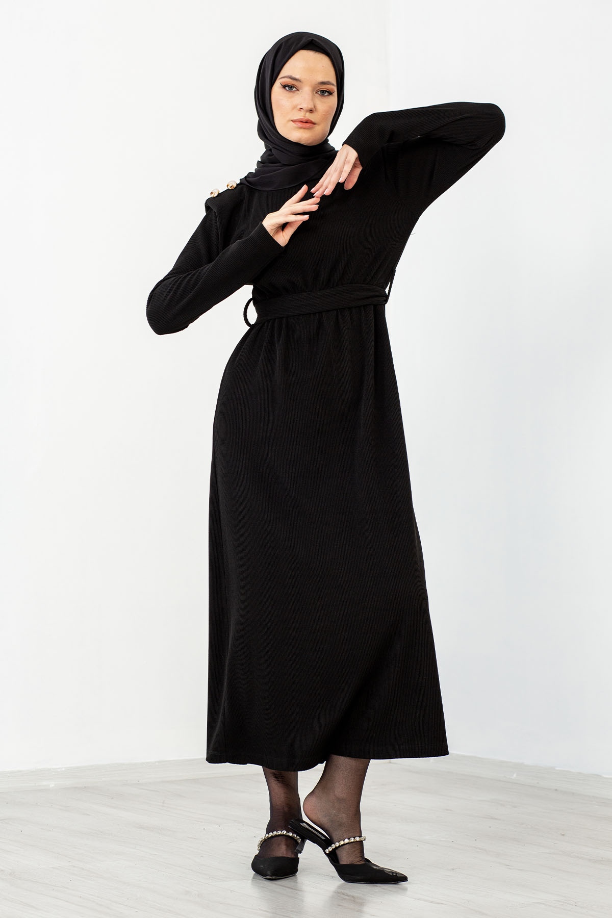 31364 Elbise S-m-l-xl - Siyah - 3