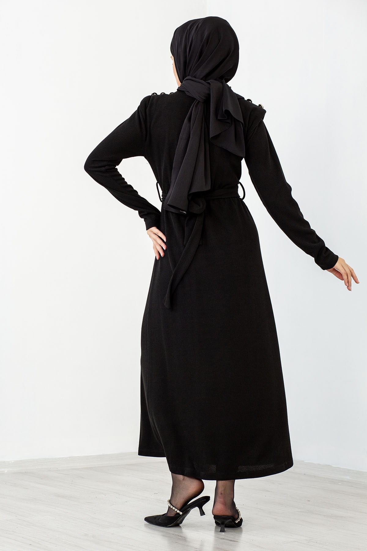 31364 Elbise S-m-l-xl - Siyah - 4