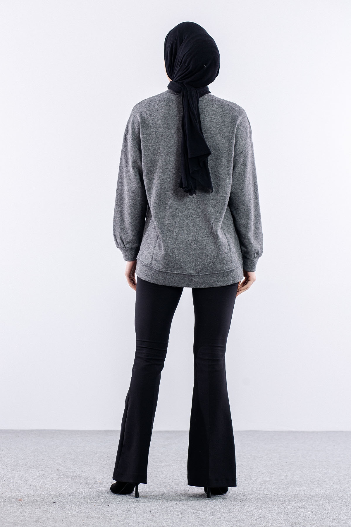 31465 Tunik Tek Nkş - Antrasit - 4