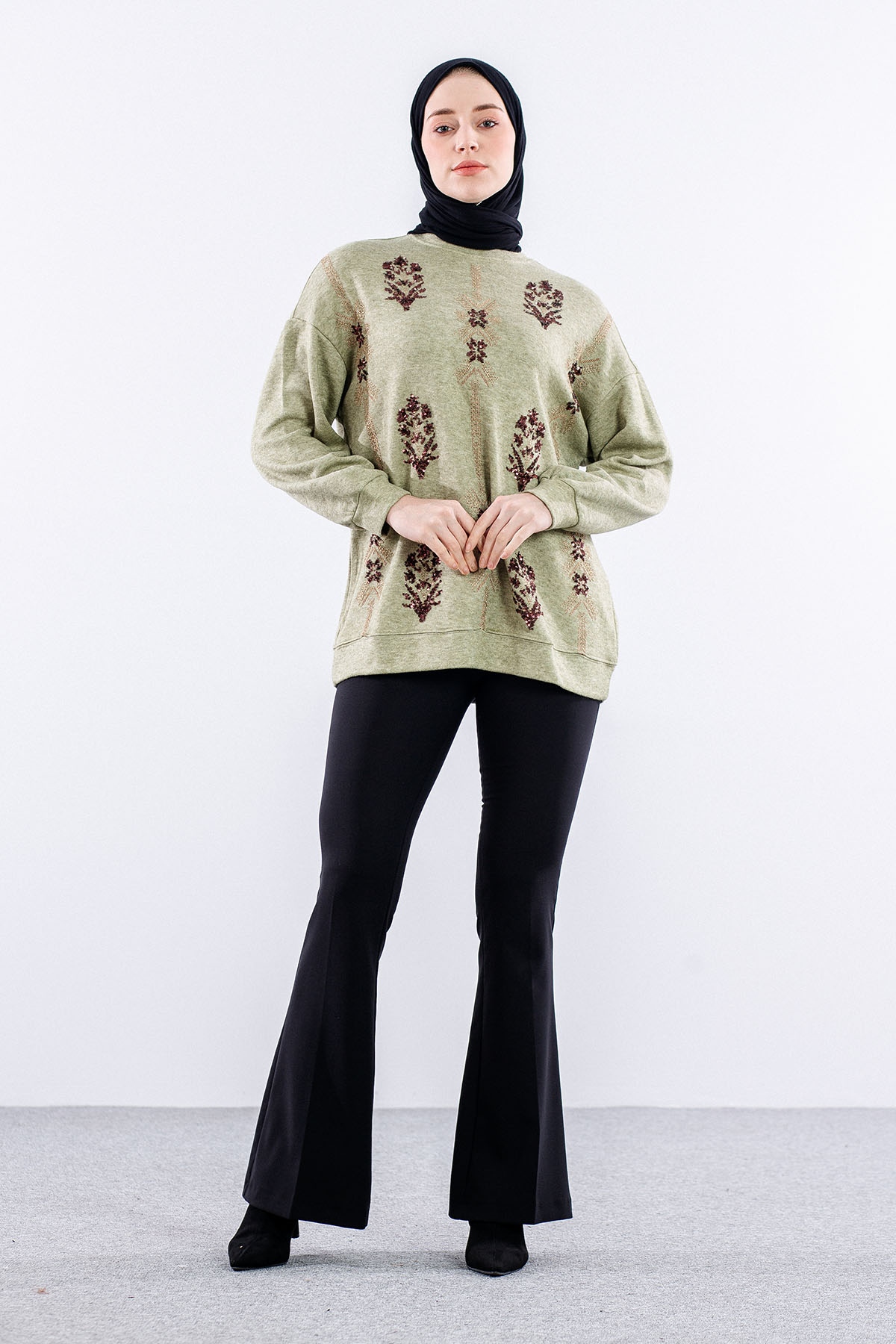 31465 Tunik Tek Nkş - Haki - 1