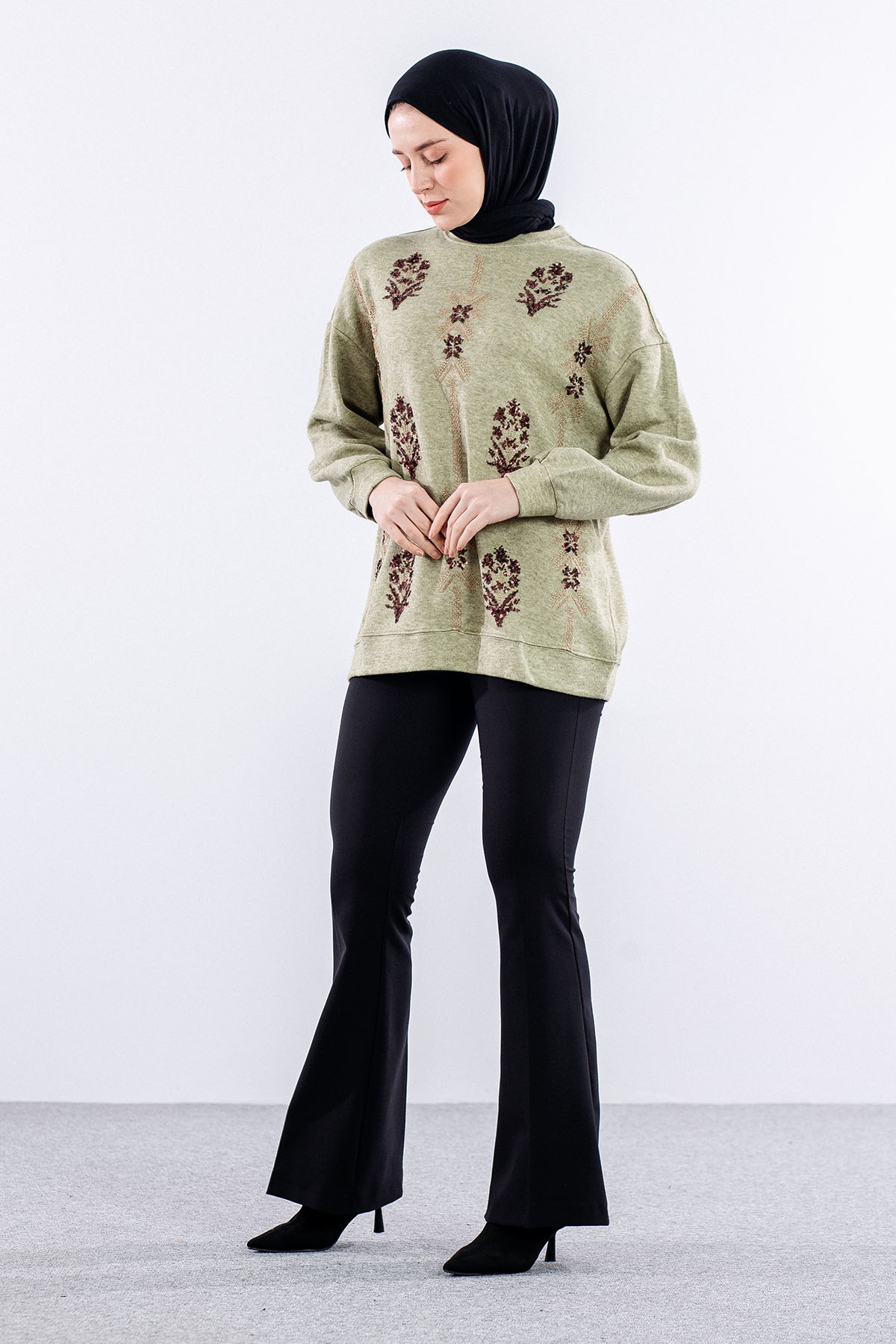 31465 Tunik Tek Nkş - Haki - 3