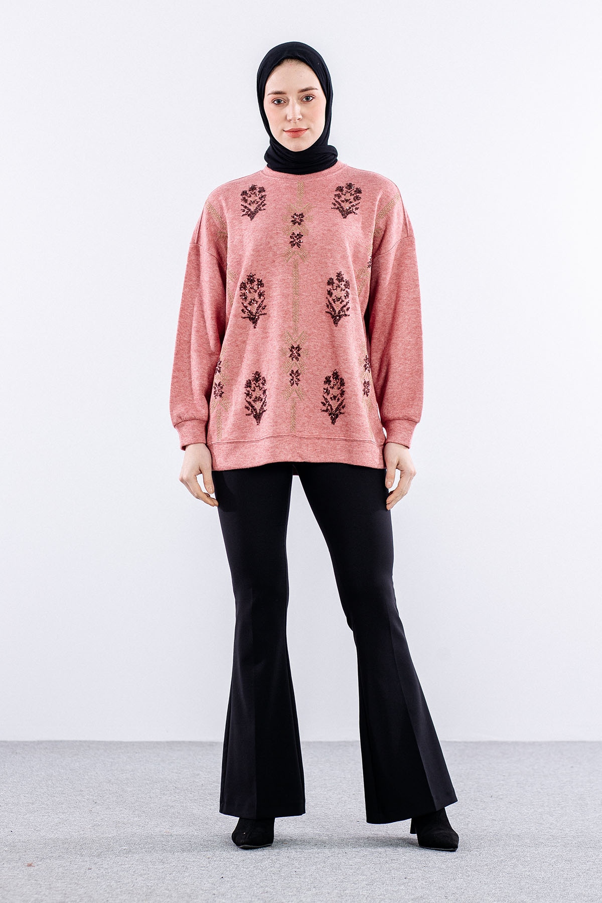 31465 Tunik Tek Nkş - Kiremit - 1