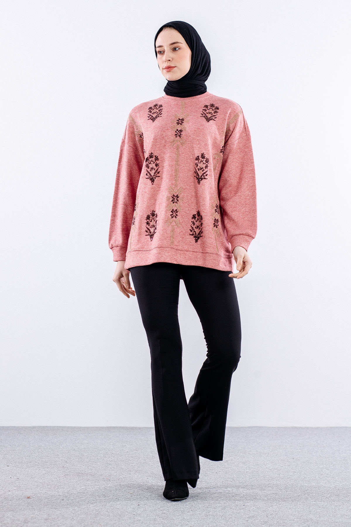 31465 Tunik Tek Nkş - Kiremit - 2