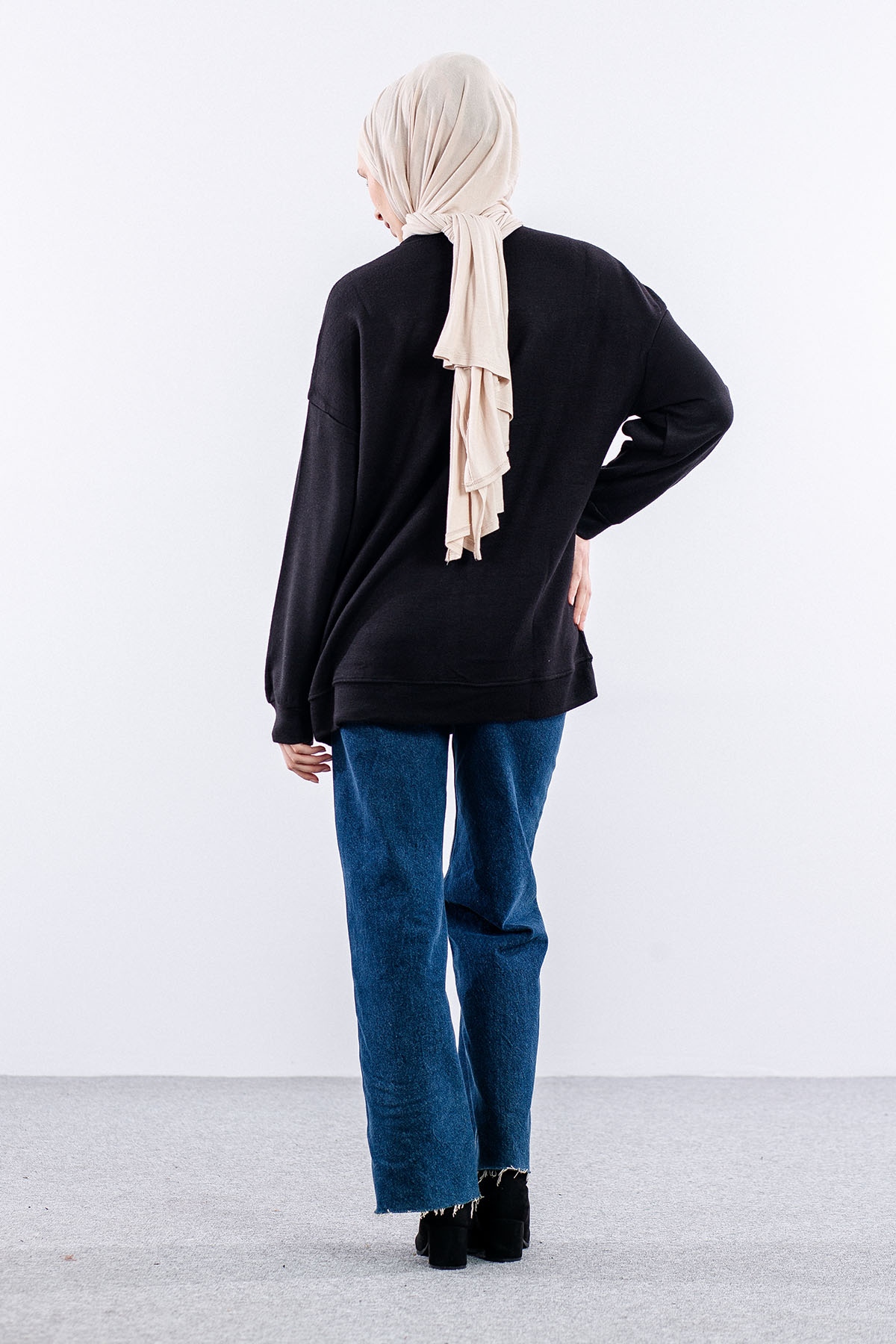 31465 Tunik Tek Nkş - Siyah - 5