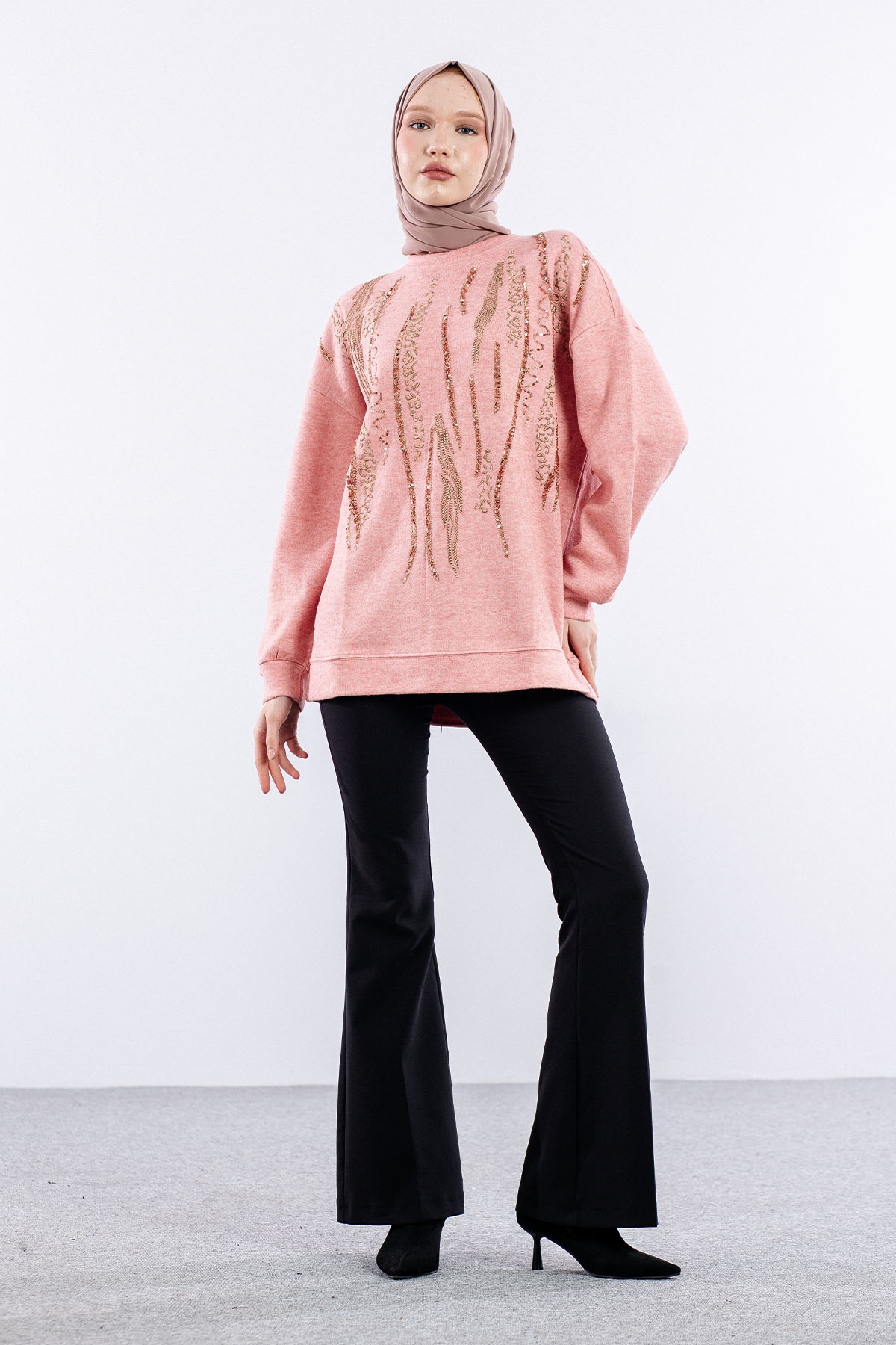 31466 Tunik Tek Leo Zbra - Pudra - 2