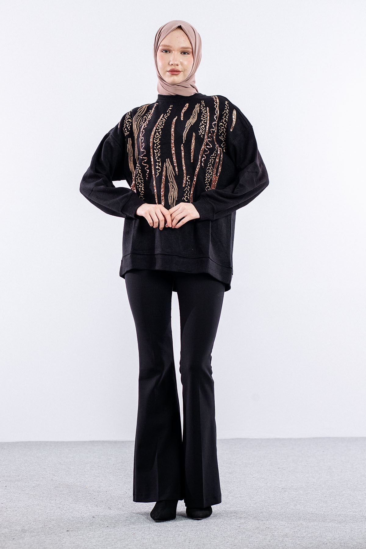 31466 Tunik Tek Leo Zbra - Siyah - 1