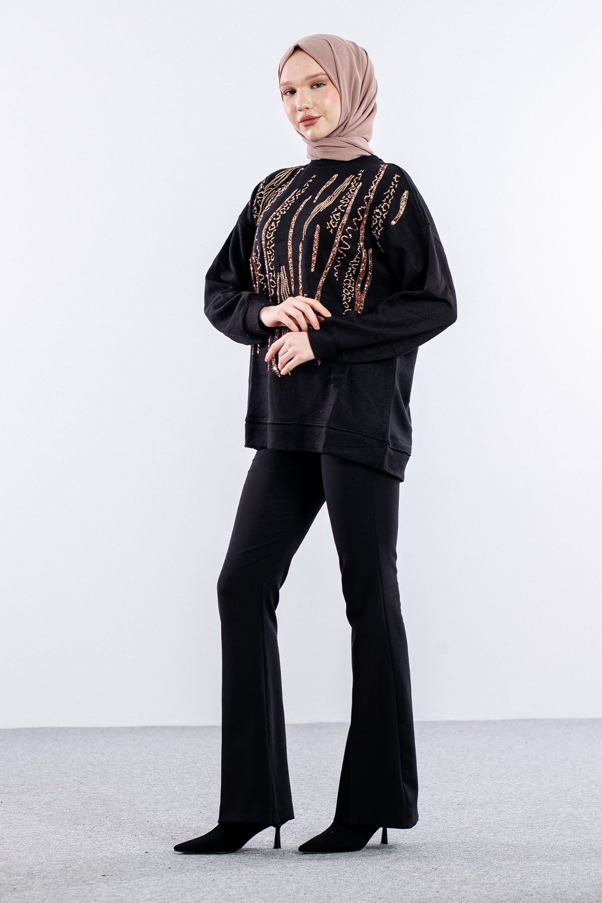 31466 Tunik Tek Leo Zbra - Siyah - 3