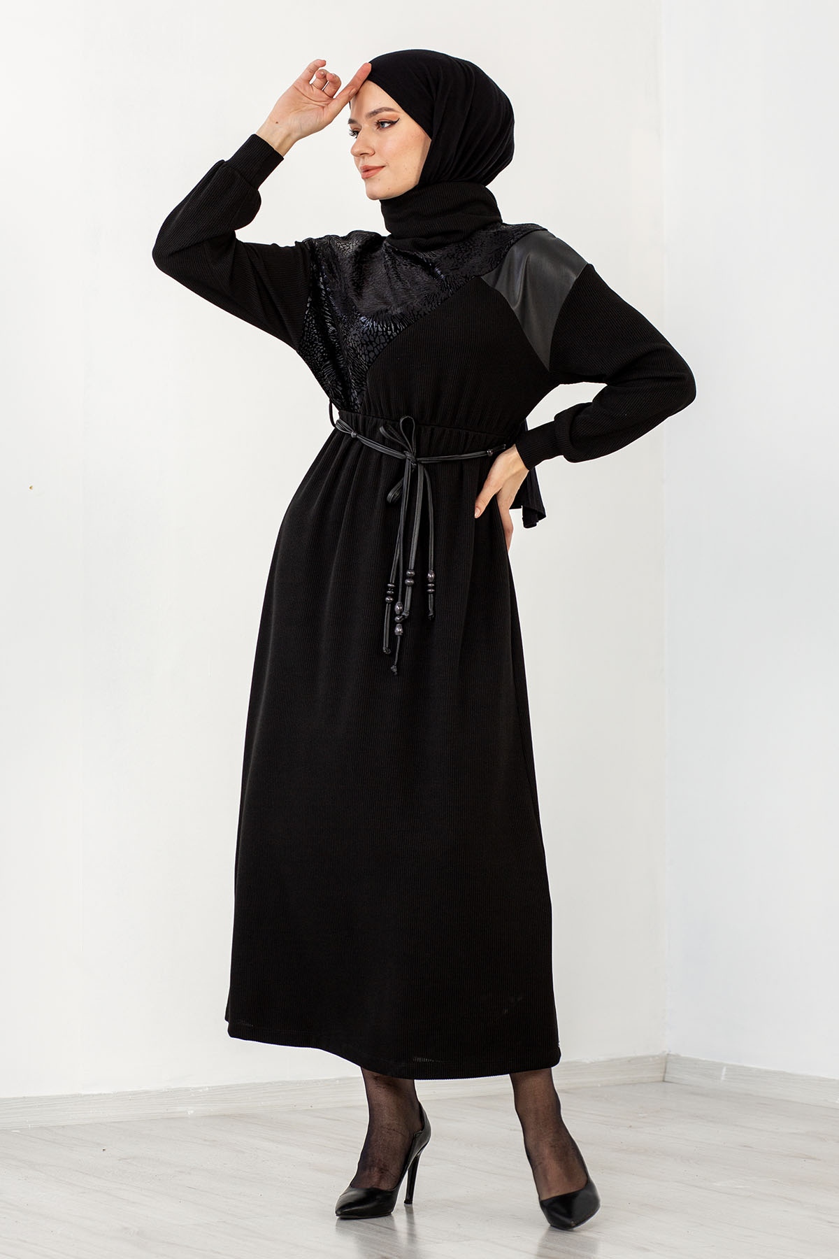 31525 Elbise S-m-l - Siyah - 3