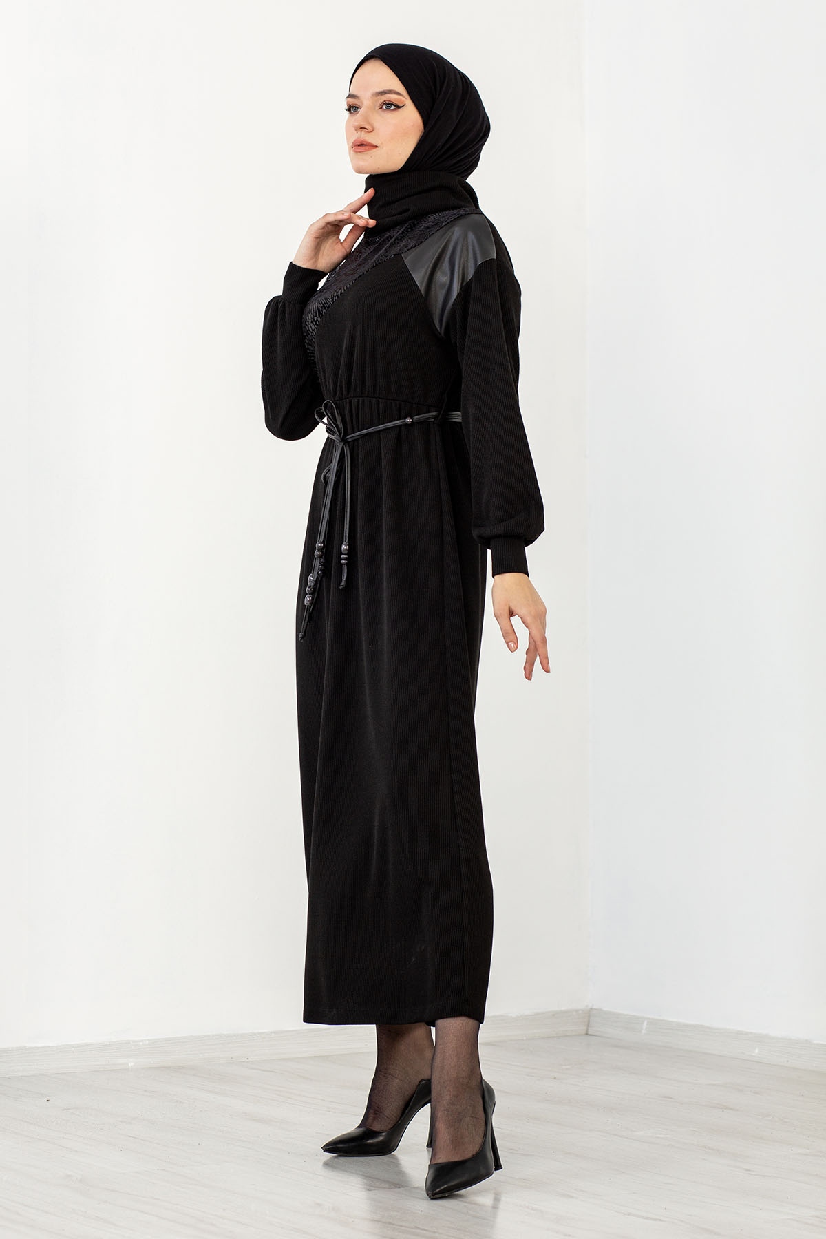 31525 Elbise S-m-l - Siyah - 4