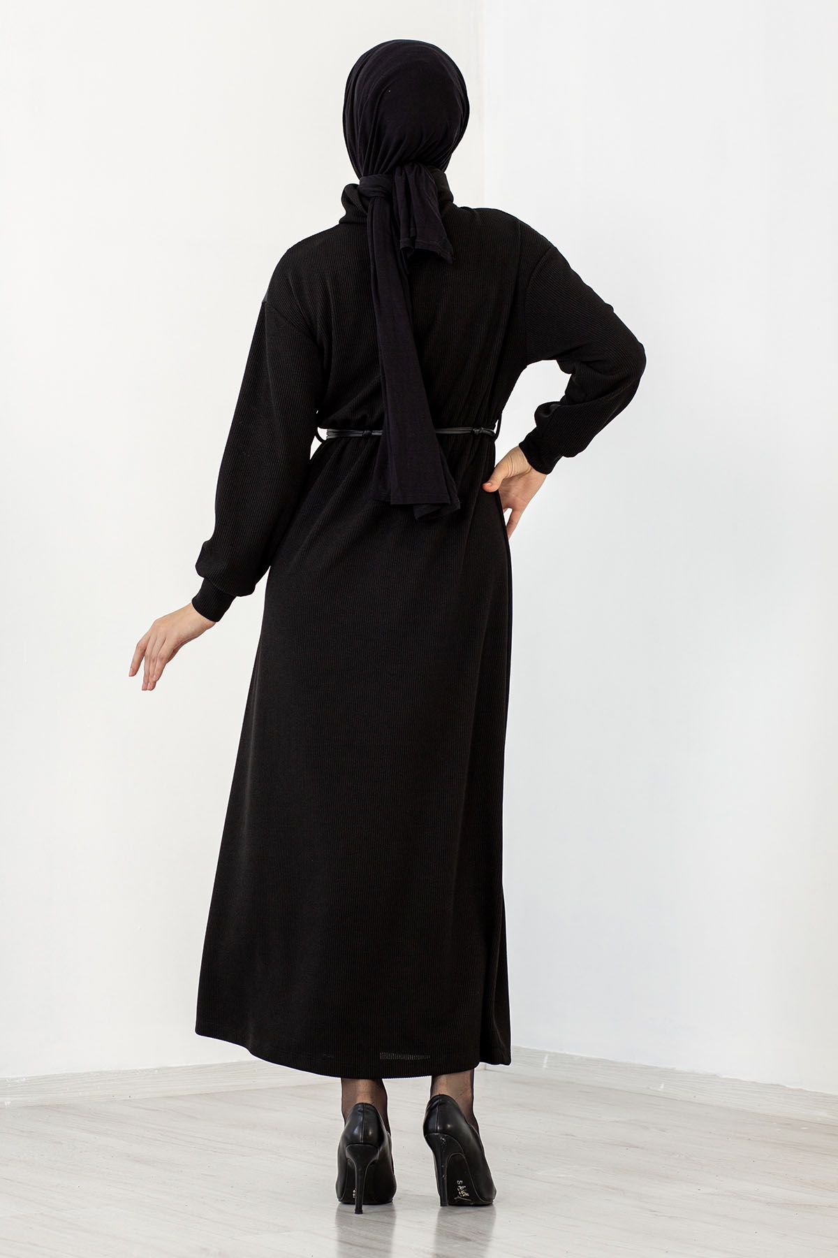 31525 Elbise S-m-l - Siyah - 5