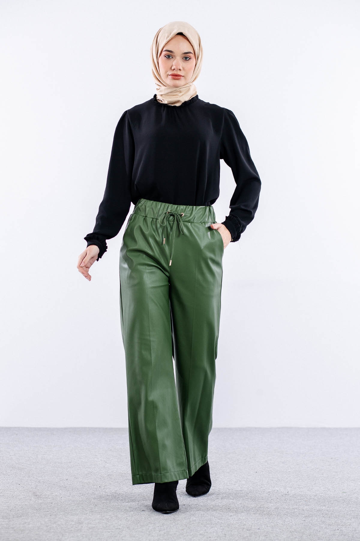 31538 Deri Pantolon S-m-l - Haki - 1