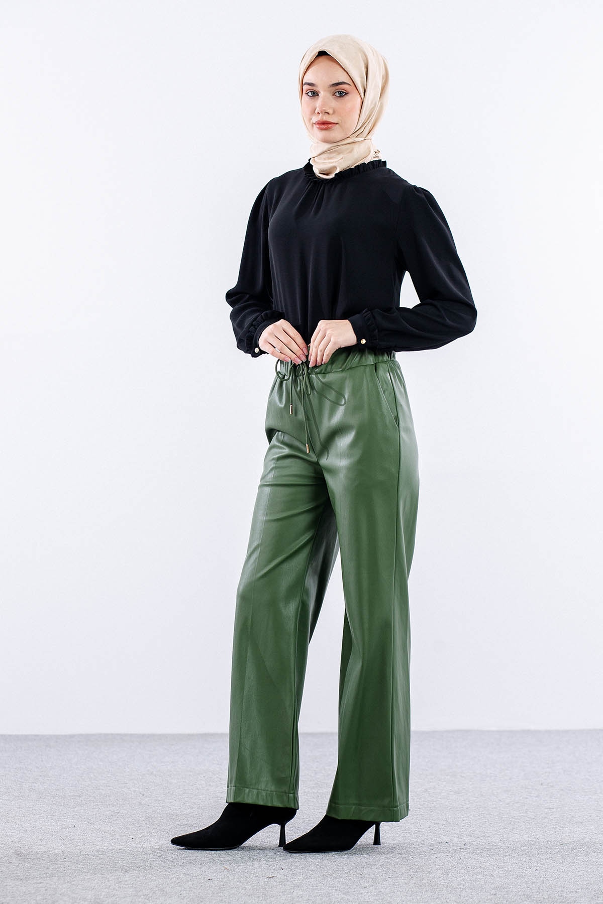 31538 Deri Pantolon S-m-l - Haki - 2