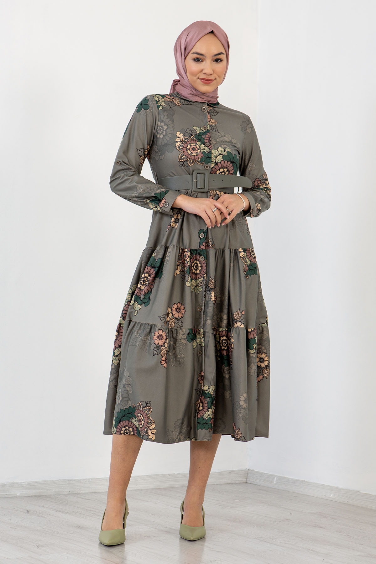 3170 çiçekli Elbise 38-44 - Cagla - 1