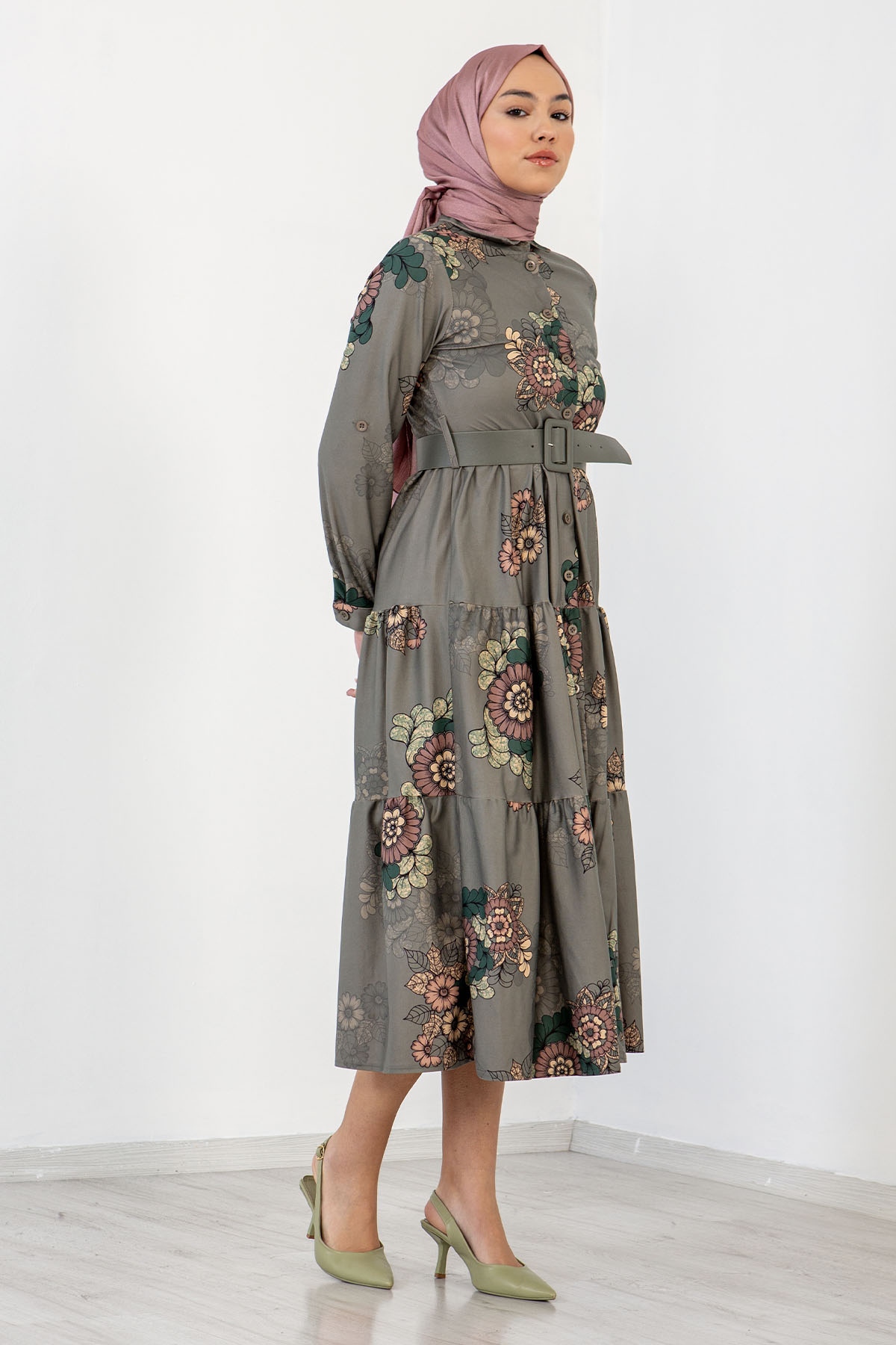 3170 çiçekli Elbise 38-44 - Cagla - 2