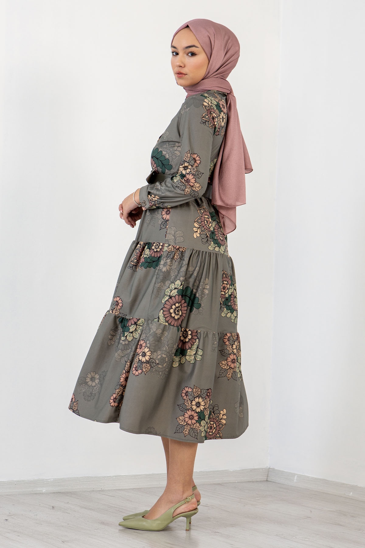 3170 çiçekli Elbise 38-44 - Cagla - 3