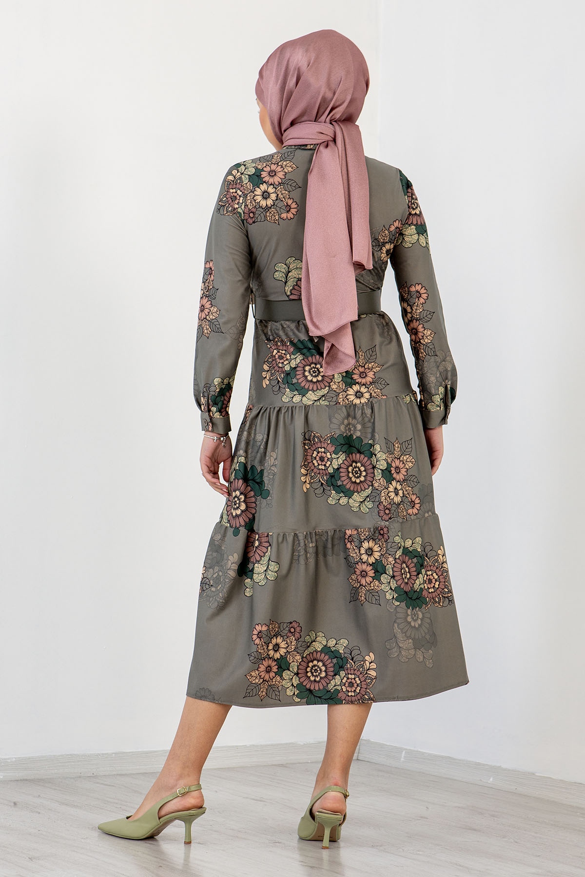 3170 çiçekli Elbise 38-44 - Cagla - 4