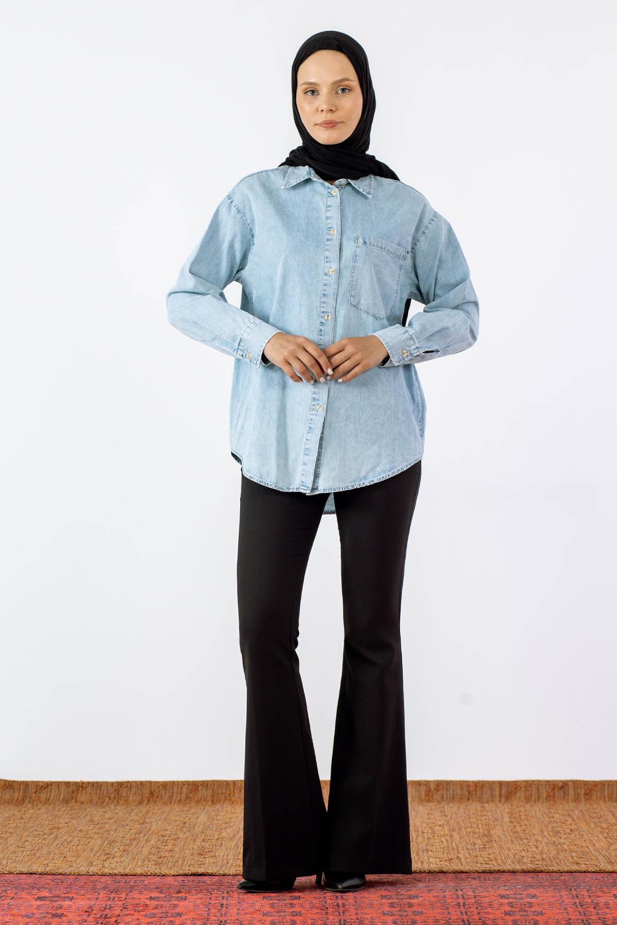 31781 Denim Gömlek S-xl - A_mavi - 1